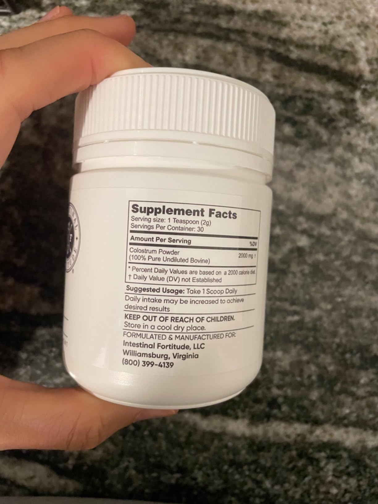 Intestinal Fortitude Grass-Fed New Zealand Colostrum Powder, 2000 mg per Serving Bovine Colostrum Supplement, 60 g, Hormone & GMO Free, Supports Gut Health & Immune Function, First-Milking Source customer photo 2