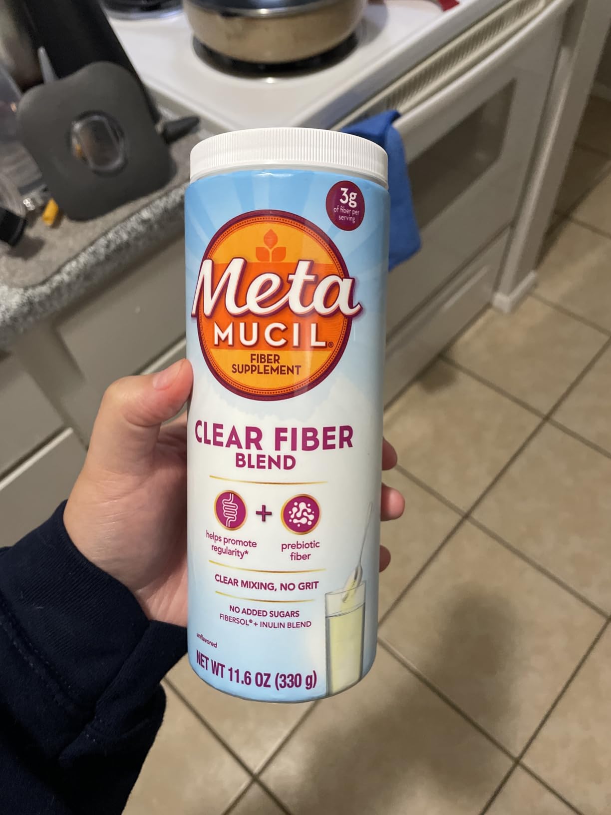 Metamucil Fiber Supplement, Unflavored Clear Mixing Powder, No Grit, No Sugar Added, Plant Based Prebiotic Fiber Supplement Blend for Daily Digestive Health, 75 teaspoons customer photo 2