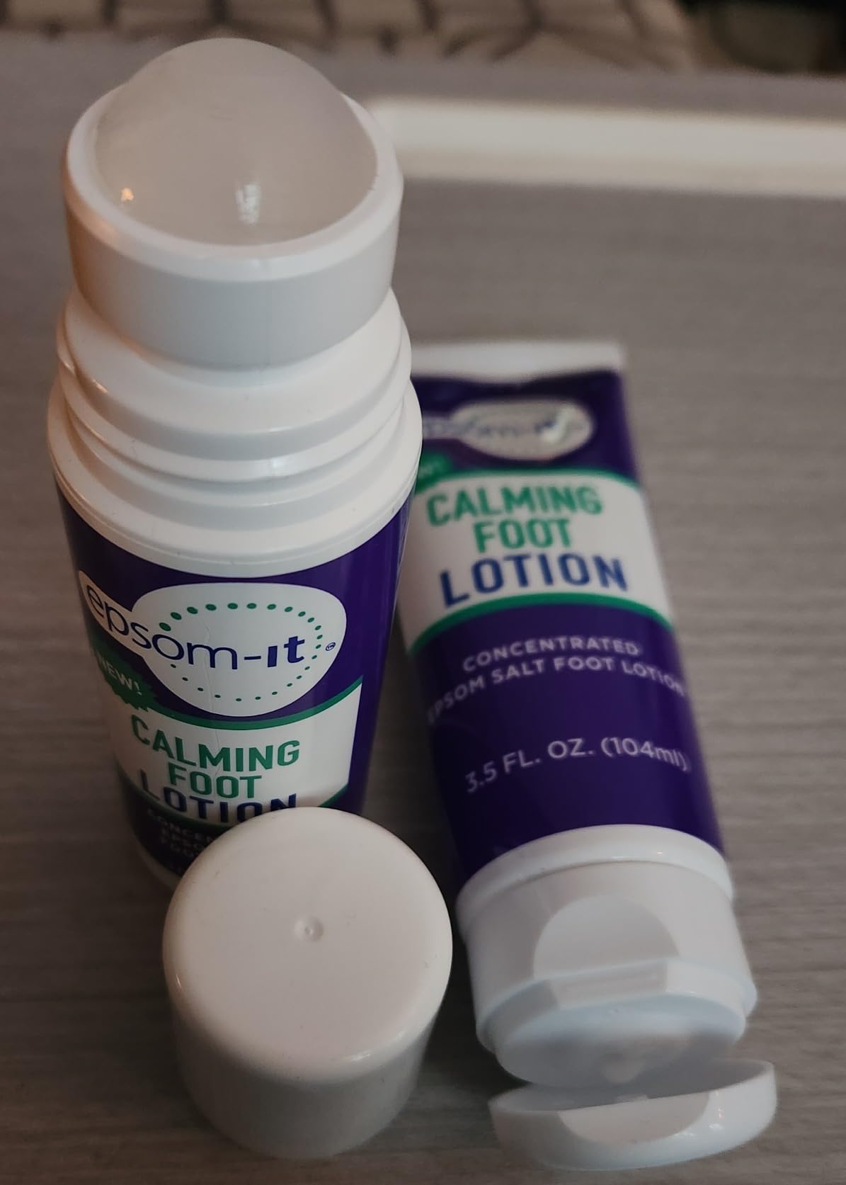 EPSOM-IT Calming Foot Lotion - Topical Magnesium Cream for Tired Feet & Ankles, Epsom Salt Magnesium Sulfate Rub with Urea, Soften Tough Skin & Cracked Heels, Stiffness in Legs, Knees and Feet, 3.5oz customer photo 2