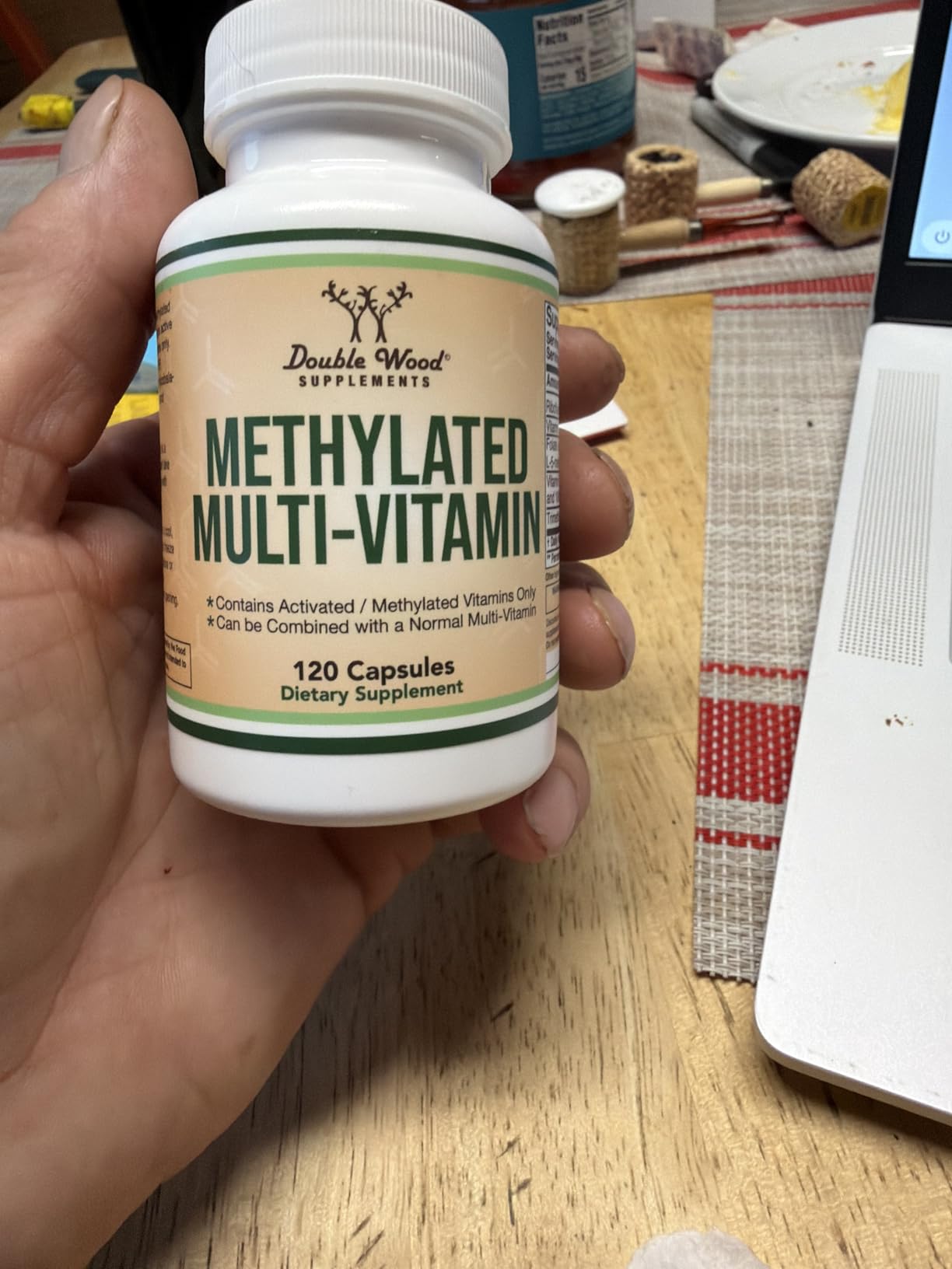 Methylated Multivitamin (Methylated and Activated Vitamins Only - Methylated B Complex with Trimethylglycine (TMG) and Methylfolate)(Non-GMO, Gluten Free MTHFR Supplement) 120 Capsules by Double Wood customer photo 1