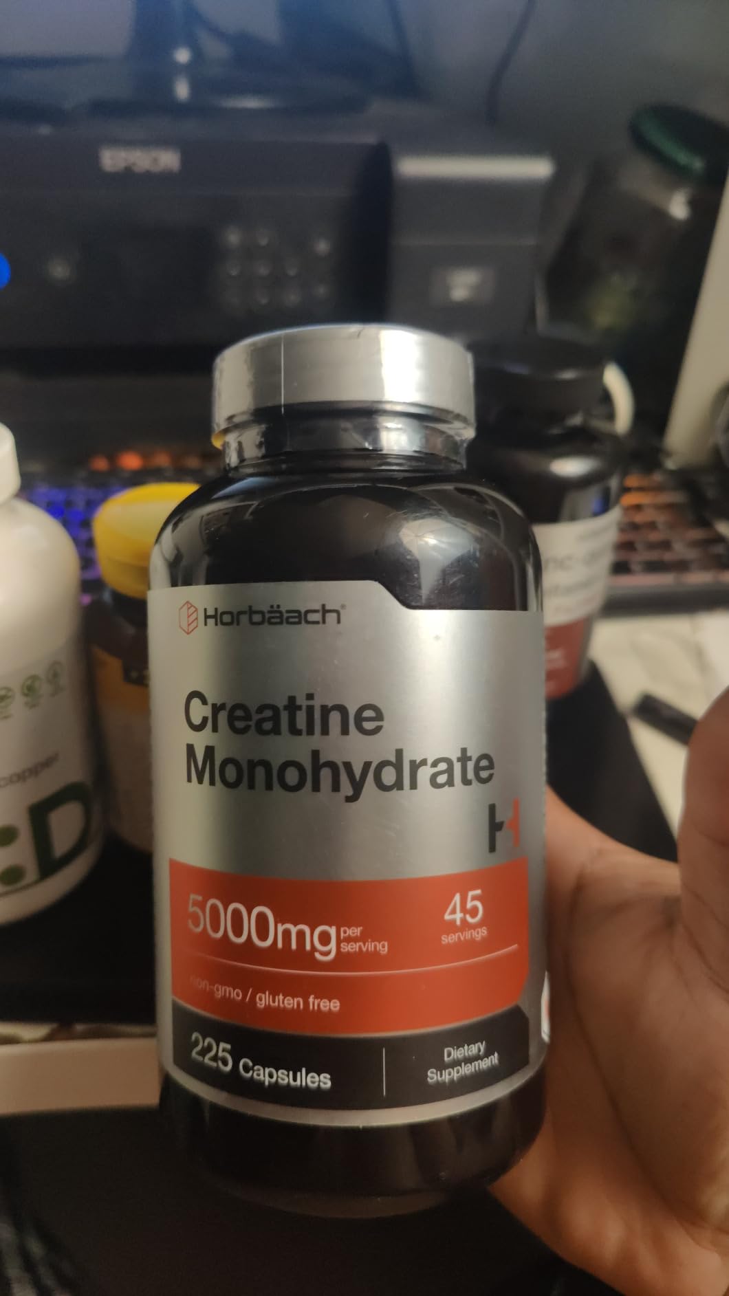 Horbäach Creatine Monohydrate | 5g | 225 Capsules | Non-GMO, Gluten Free Supplement customer photo 2