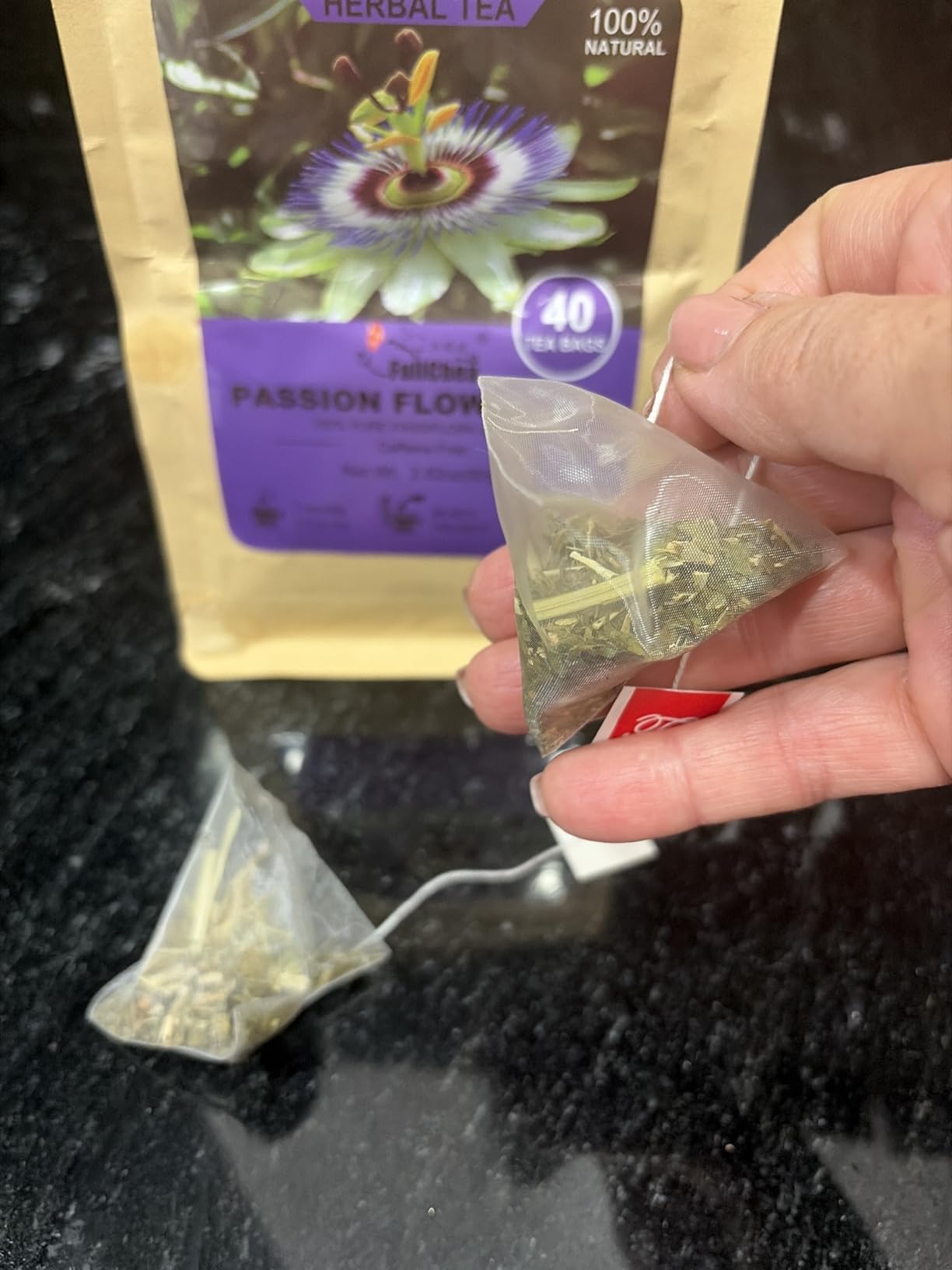 FullChea - Passion Flower Tea bags, 40 Teabags - Natural Passionflower Leaf Herbal Tea for Relaxation - Te De Pasiflora - Non-GMO - Caffeine-free - Support Better Sleep customer photo 2