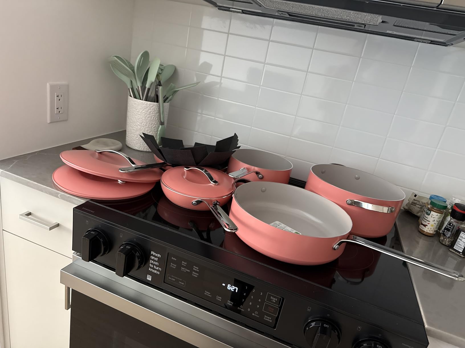 Our Place Nova 10-Piece Cookware Pots & Pans Set, Oprah's Favorite Things 2024, PFAS-Free Ceramic Nonstick, Fry, Saute, Stockpot, Utensils, Lids, Induction Suitable, Dishwasher & Oven Safe, Deep Teal customer photo 2