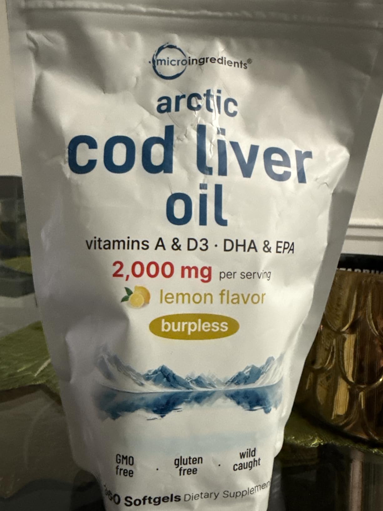 Cod Liver Oil 2,000mg Per Serving, 360 Softgels | Burpless Lemon Flavored - Rich in Omega 3, Vitamins A & D3, EPA, DHA | Wild Caught Arctic Deep Sea Fish | Heart, Brain, & Immune Supplement customer photo 2