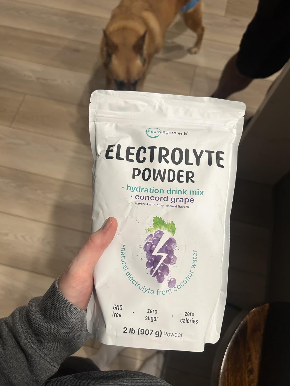 Micro Ingredients Hydration Electrolyte Powder, 2 lb (139 Servings) | Concord Grape Flavor | High Potassium (1,000mg) + Coconut Water | No Sugar, Keto Friendly | Non-GMO customer photo 1