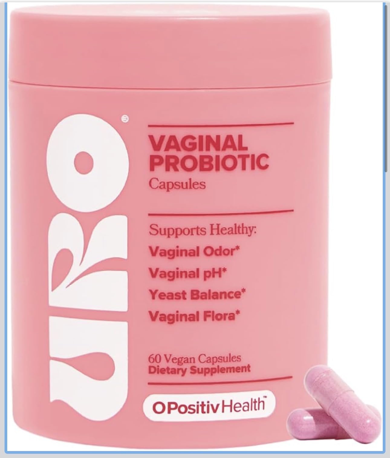 O Positiv URO Vaginal Probiotics for Women pH Balance with Prebiotics & Lactobacillus - Vaginal Health Supplement - Support Healthy Vaginal Odor & Flora, 60 Count, 1 Month Supply customer photo 2