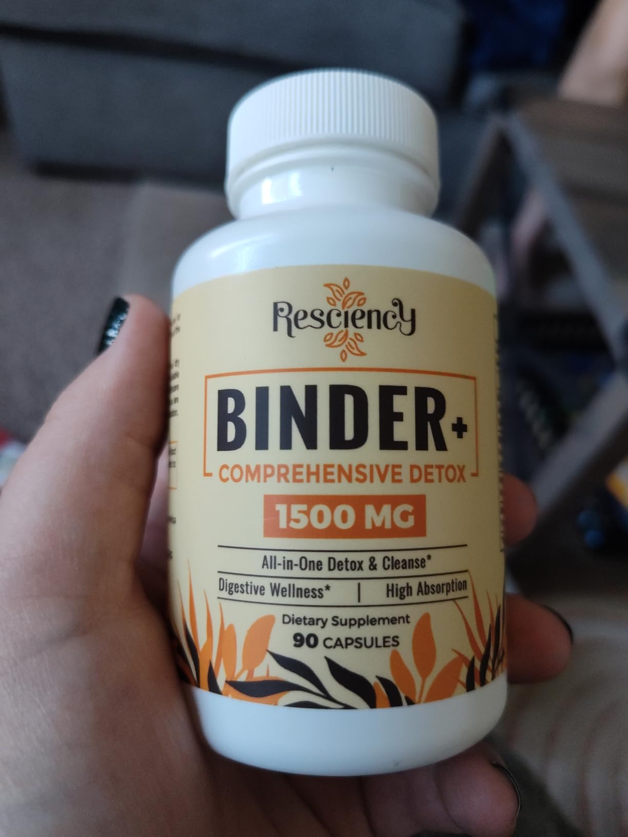 Resciency Detox Binder Supplement - Activated Charcoal, Zeolite, Bentonite Clay, Milk Thistle, Proprietary Blends - Liver & Gut, Max Absorption, 90 Vegan Capsules customer photo 1