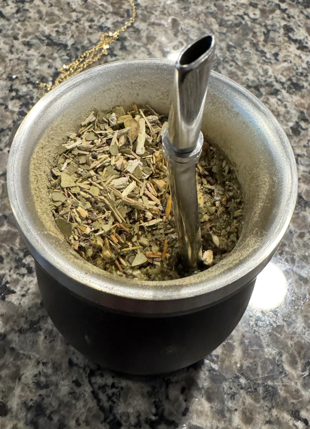 Husfunov 8oz Yerba Mate Cup, 304 Stainless Steel Double-Wall Mate Cup, Heat Insulation Yerba Mate Gourd, Tea Cup Set Includes Cleaning Brush & 2 Bombillas (Black) customer photo 1