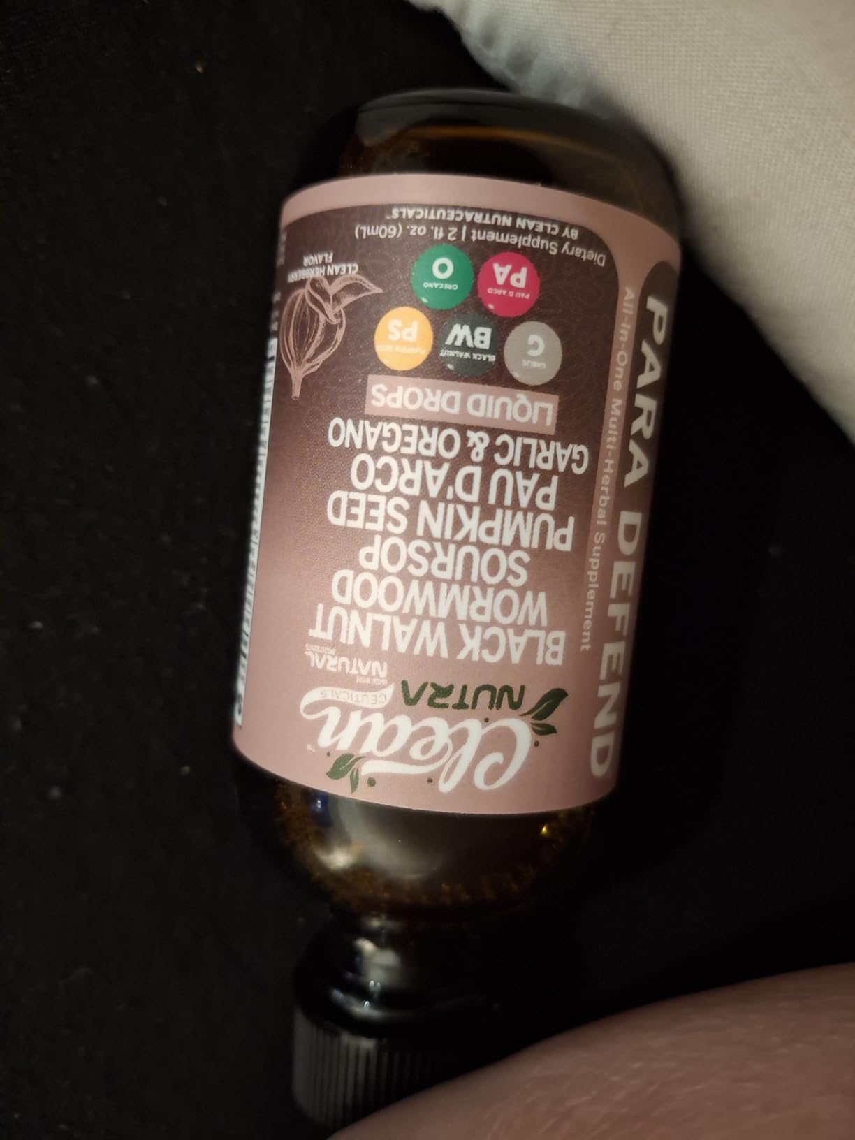 para Defend Wormwood Black Walnut Cleanse for Humans Drops Liquid Soursop Garlic Pumpkin Seed PAU D'Arco Oil of Oregano Turmeric Berberine Neem Extract Hull Bark Tincture by Clean Nutra customer photo 2
