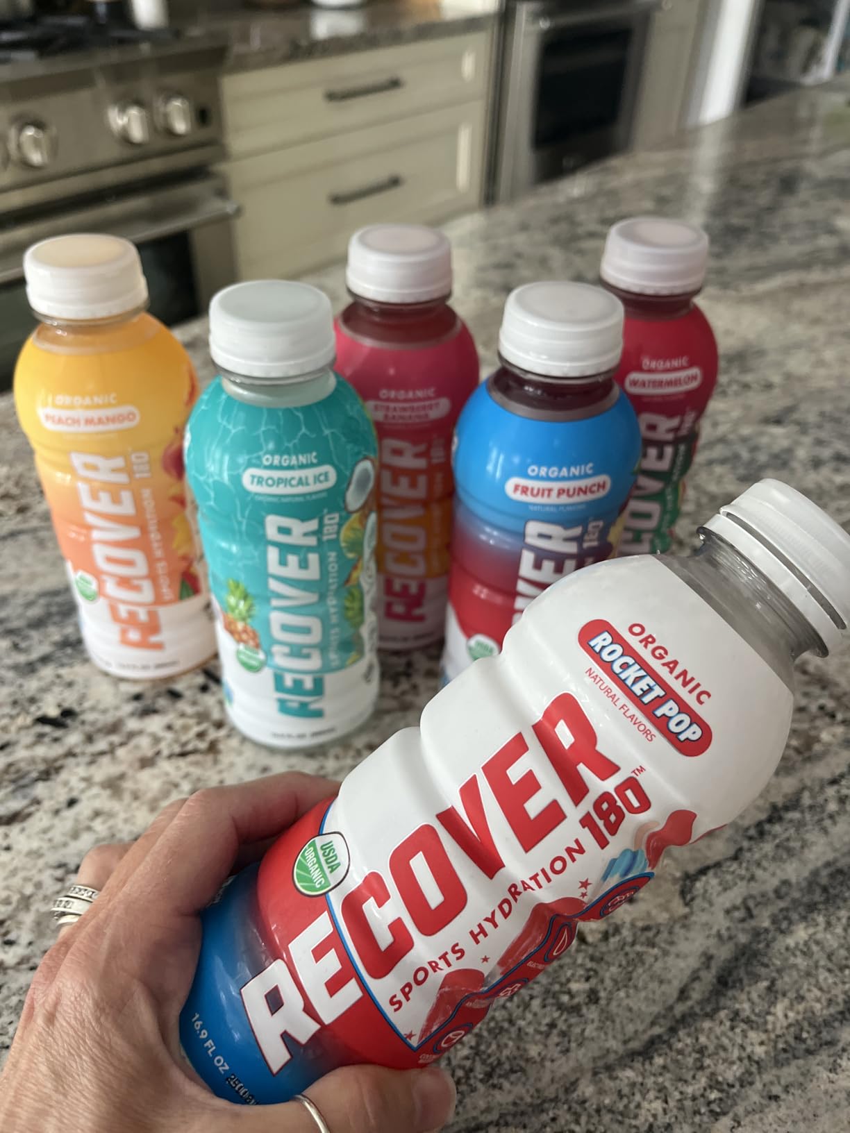 RECOVER 180 Organic Sports Hydration Drink, No Sugar Added, 20 Calorie Sports Beverage, Organic Flavors With Vitamins, Potassium-Packed Electrolytes (16.9 Fl Oz (Pack of 12), Variety Pack) customer photo 1