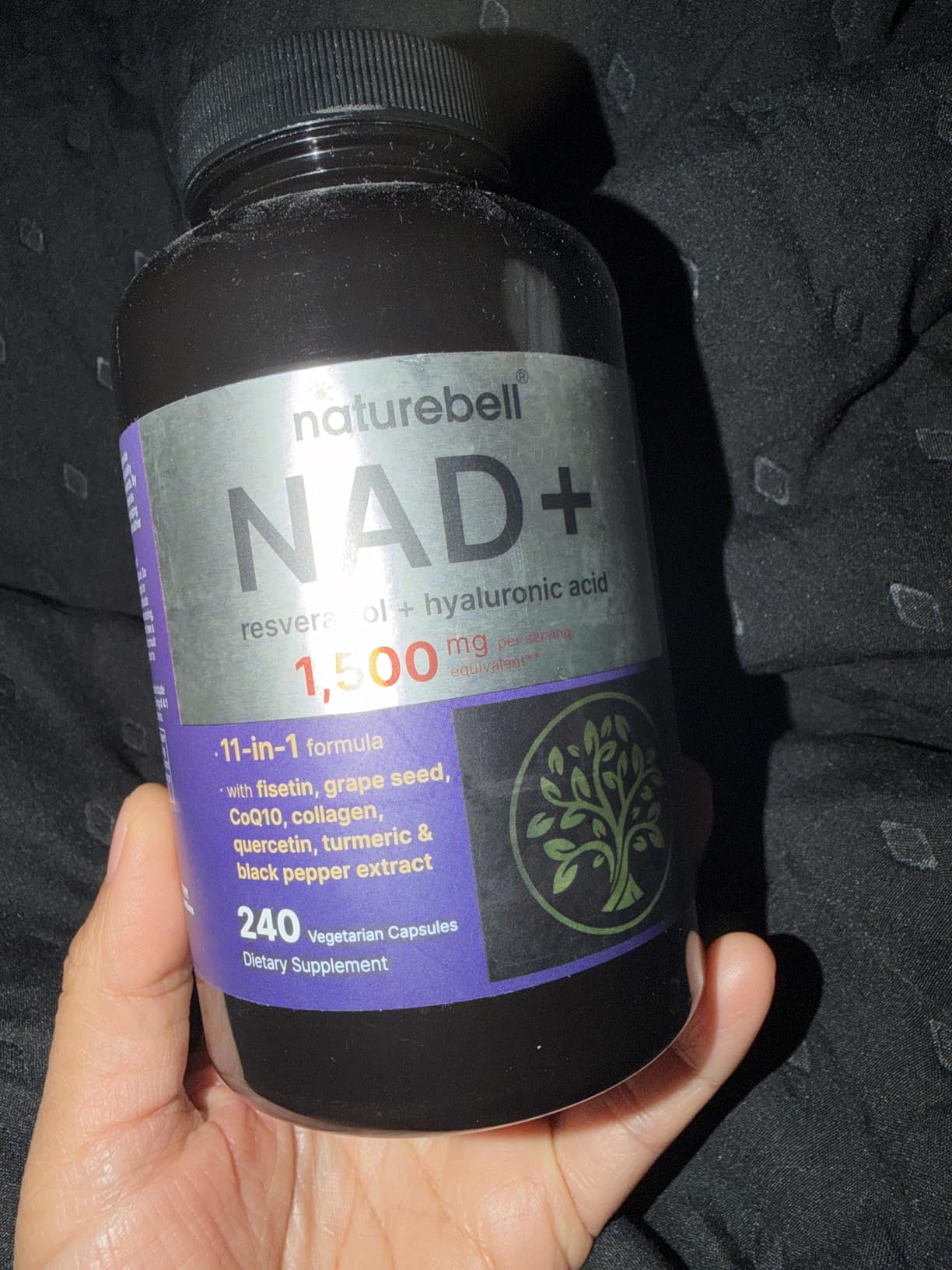 NatureBell NAD+ 11-in-1 Complex 1,500 mg Per Serving, 240 Veggie Capsules | NMN Supplement Alternative | NAD with Resveratrol, CoQ10, Hyaluronic Acid, Fisetin, & More - Non-GMO customer photo 1