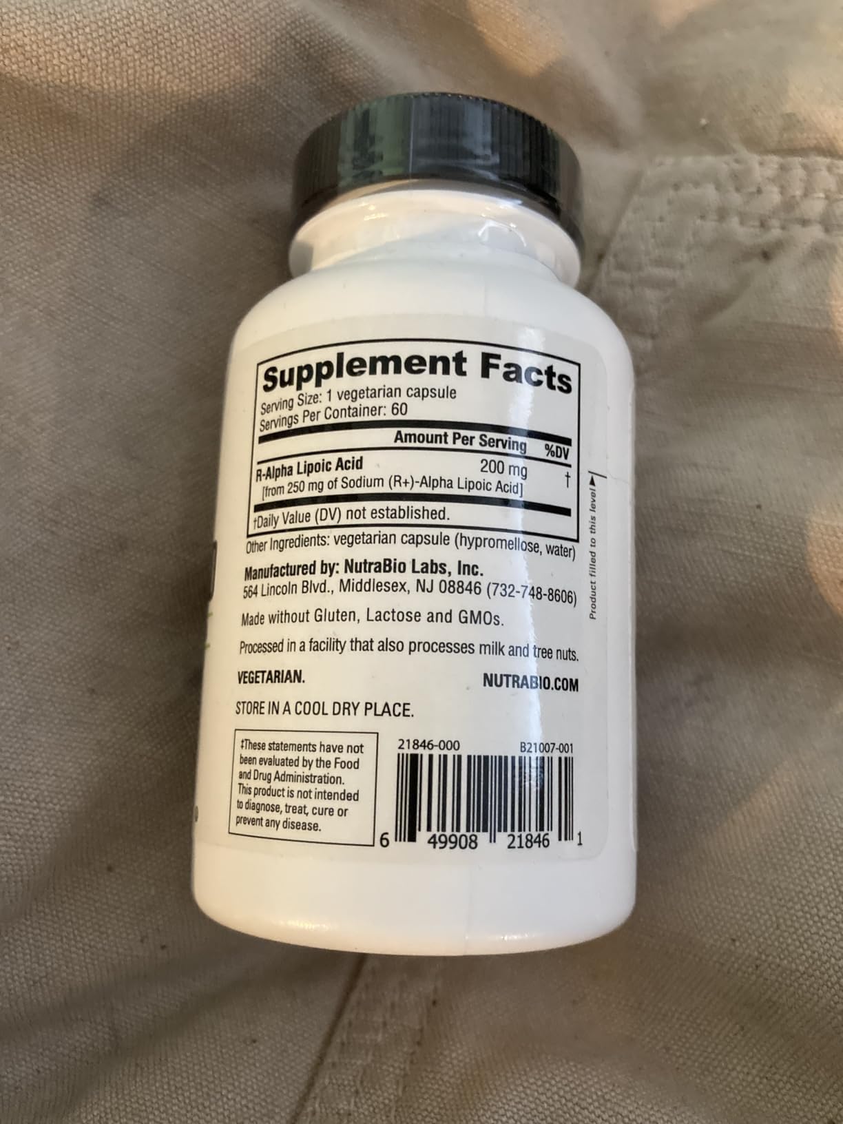 NutraBio R-Lipoic Acid Supplement, 200mg Active Stabilized R-ALA - Optimized Alpha Lipoic Acid Formula for Better Absorption to Support Health and Wellness - 60 Capsules customer photo 1