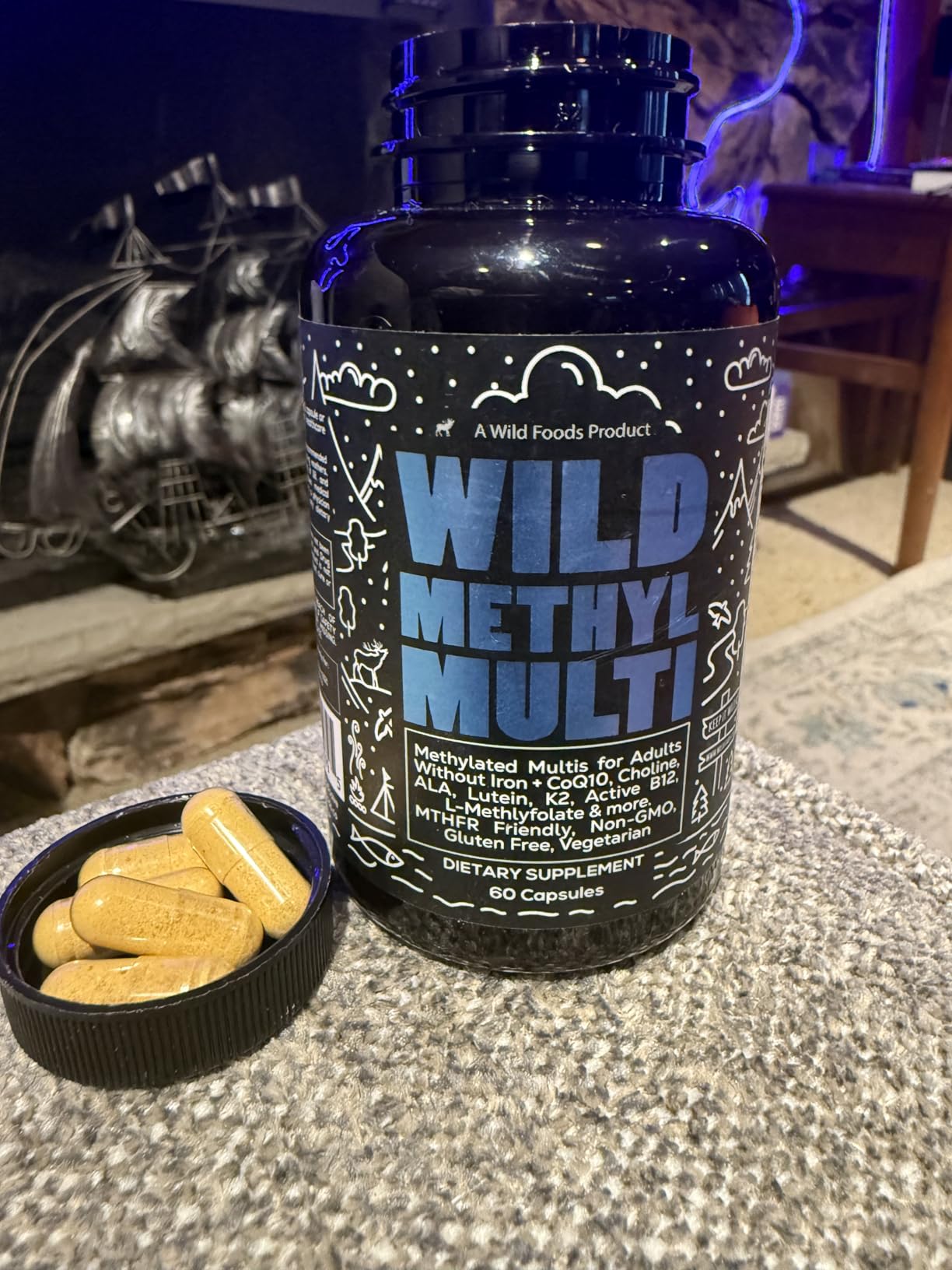 Wild Methylated Multivitamin for Women & Men | Daily Multi Vitamin | MTHFR Supplement Without Iron | Methylated B12, Folate, Vitamin C, A, K2, D, E, Choline, Biotin, ALA, CoQ10 & More (60 Capsules) customer photo 2