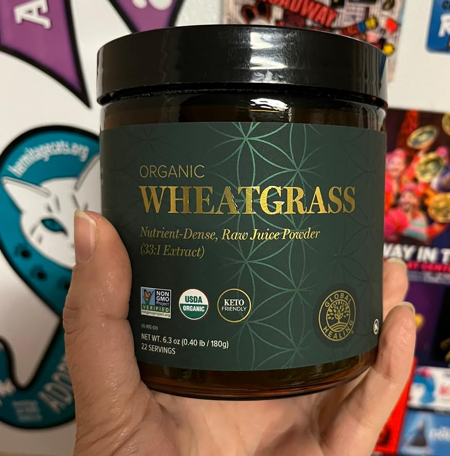 Global Healing Wheat Grass Powder Organic 180g - Nutrient-Dense, Raw Wheatgrass Juice Powder (33:1 Extract) with Strong Antioxidants for Immune Support & Energy Boost - Cold-Process, Non-GMO - 6.3 Oz customer photo 2