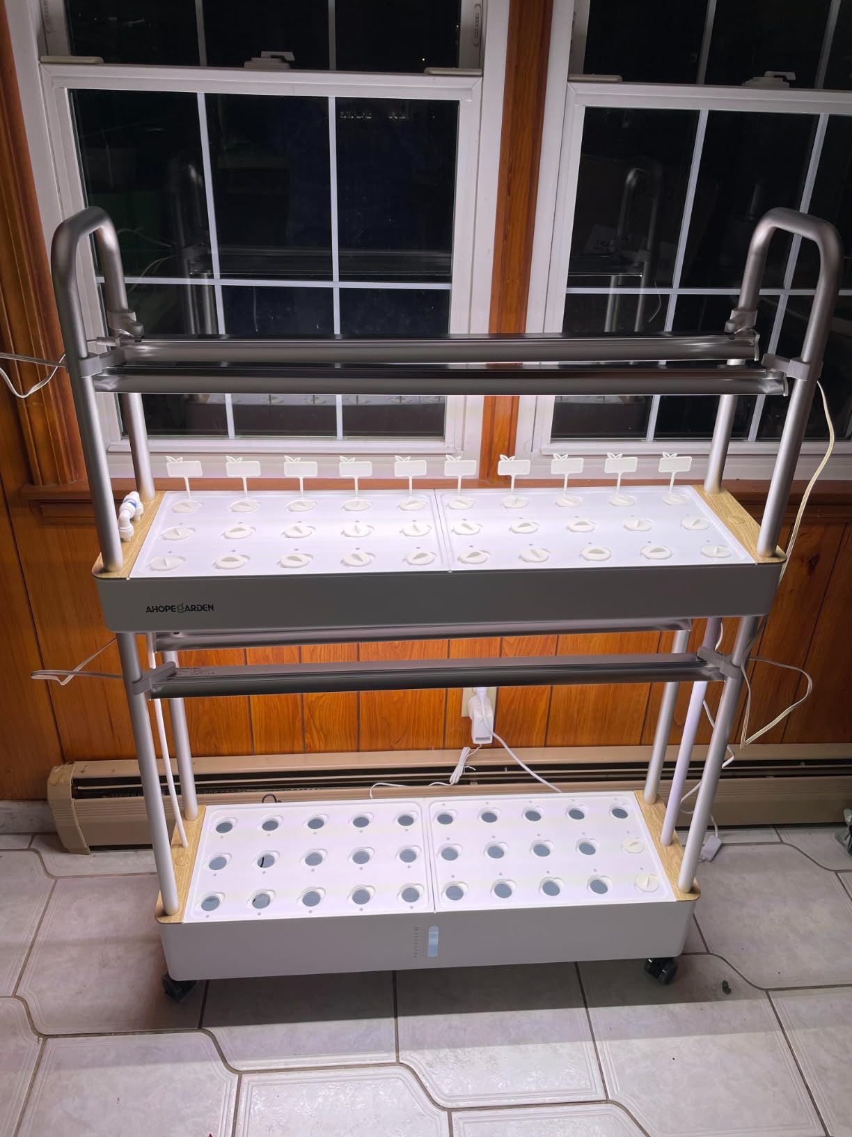 Ahopegarden Hydroponics Growing System Indoor Garden, 44 Pods Plant Herb Garden Germination Kit with LED Grow Light, 20L Double-Layer customer photo 1