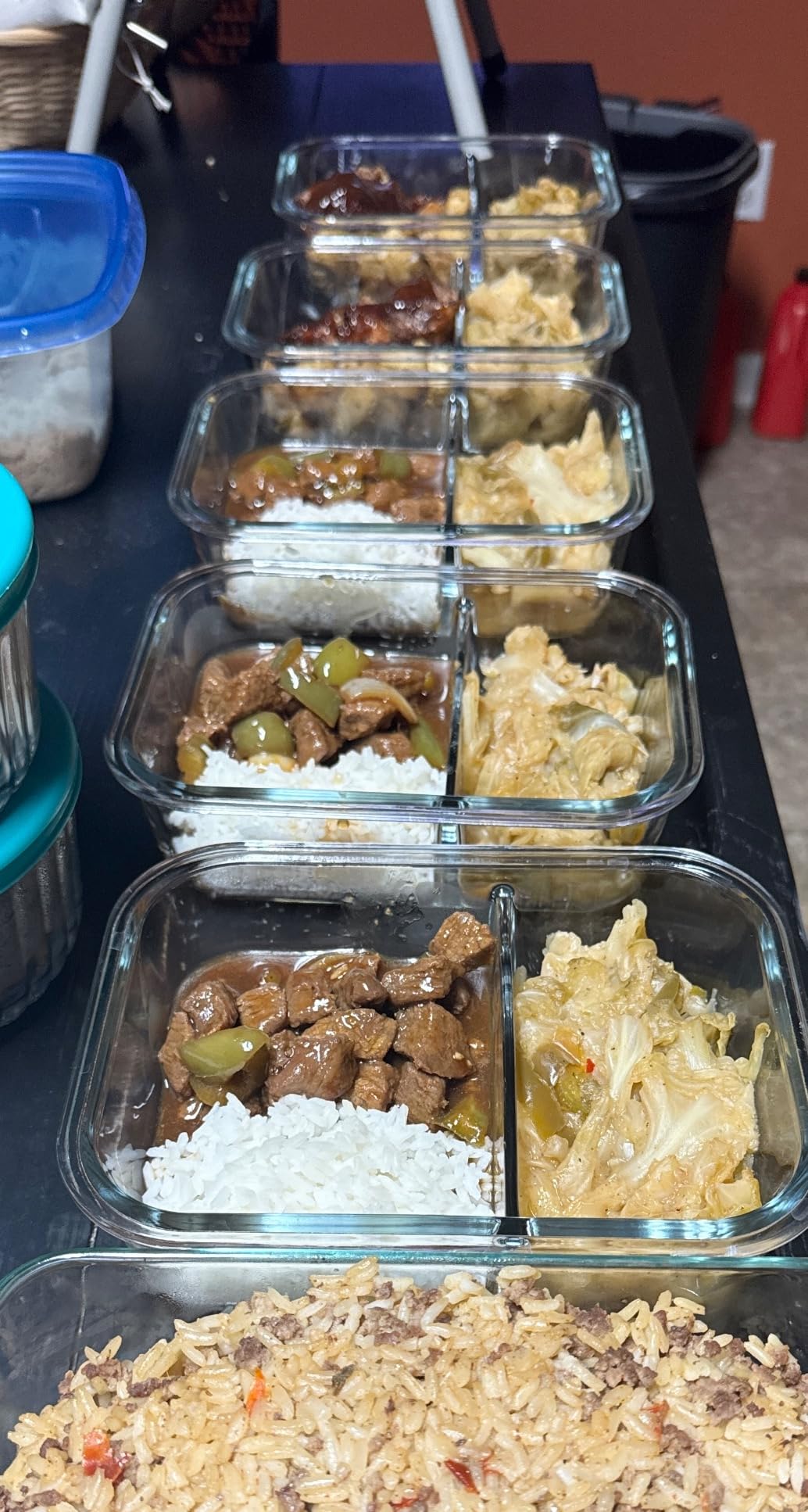 MFY 5-Pack 36 OZ Glass Storage Containers with Lids - 2 Compartment Meal Prep Set, Airtight Glass Lunch Containers, Microwave, Oven, Freezer & Dishwasher Safe, Gray customer photo 1