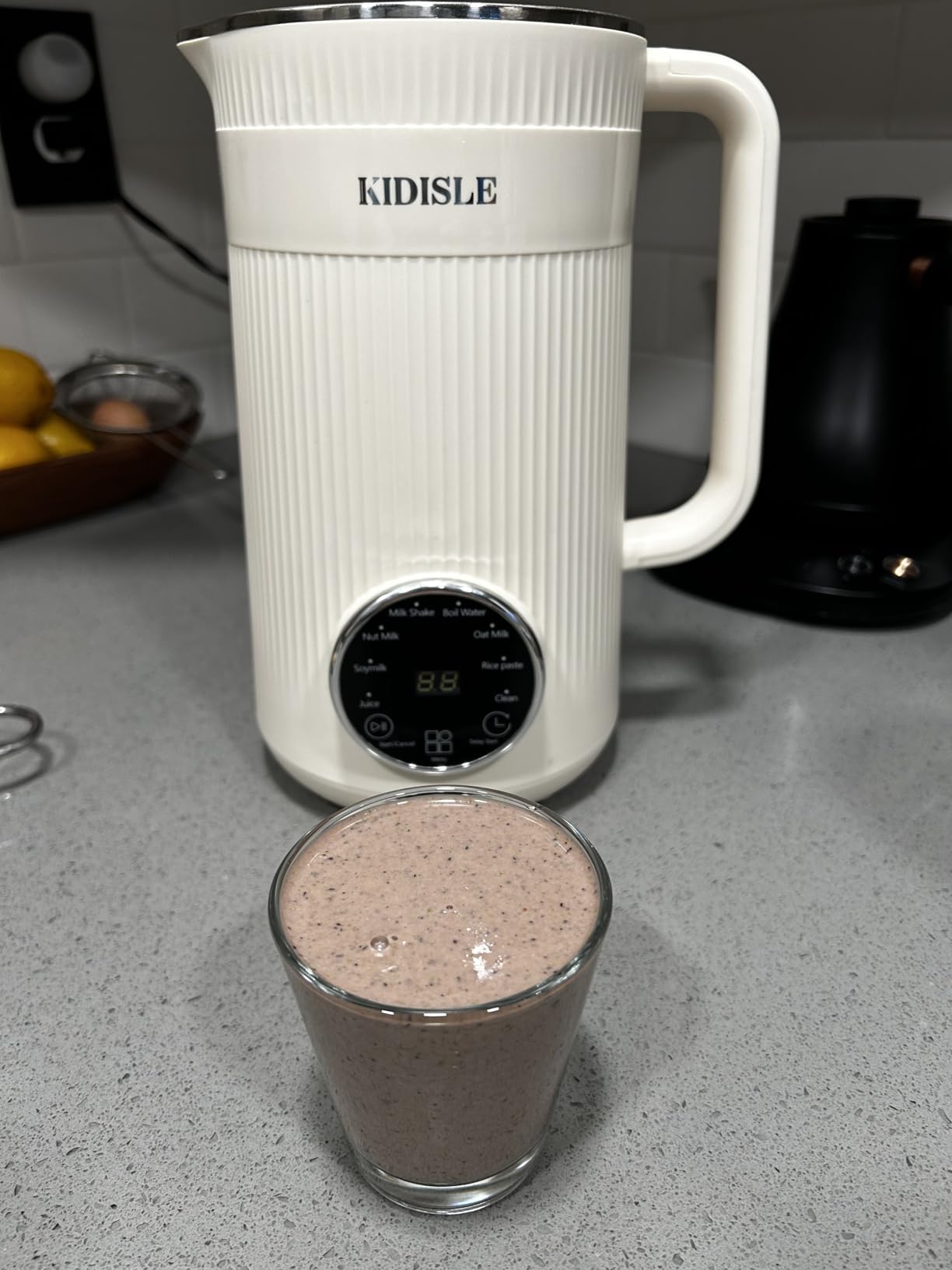 KIDISLE 8 in 1 Nut Milk Maker Blender, 32oz Homemade Soy, Almond, Oat, Coconut, Plant Based and Non Dairy Beverages, Automatic Soybean Machine With Delay Start/Keep Warm/Boil Water, Cream customer photo 1