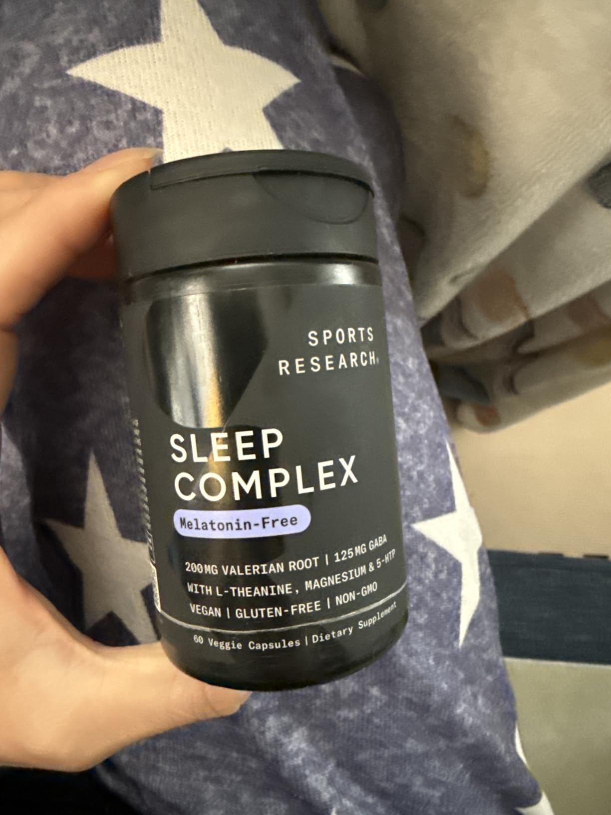 Sports Research Sleep Complex - Melatonin-Free Vegan Capsules - with Valerian Root, GABA, L-Theanine, Magnesium & 5-HTP - 30 Servings customer photo 1