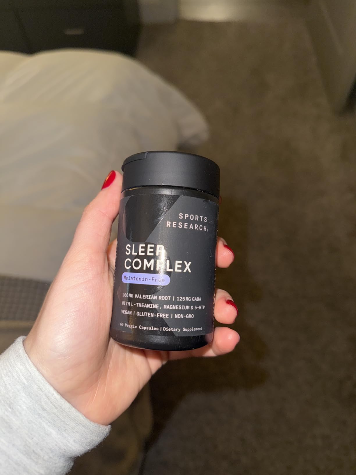 Sports Research Sleep Complex - Melatonin-Free Vegan Capsules - with Valerian Root, GABA, L-Theanine, Magnesium & 5-HTP - 30 Servings customer photo 2