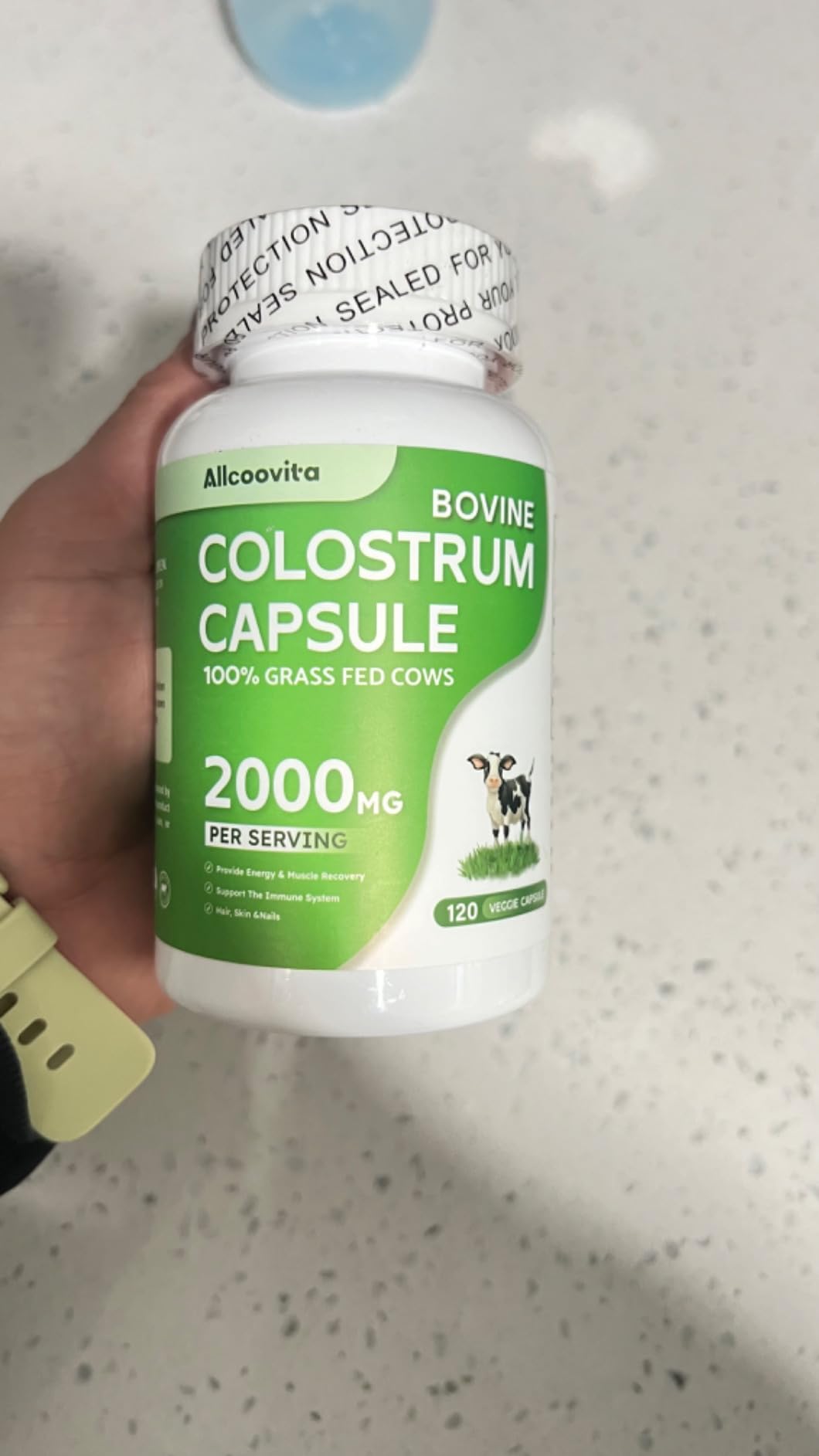Liposomal Bovine Colostrum Powder - Pure Bovine Colostrum for Humans - Grass Fed Colostrum Supplement for Gut Support, Immune Health and Hair Growth,72 Servings per Bottle.180g/6.35 oz customer photo 1
