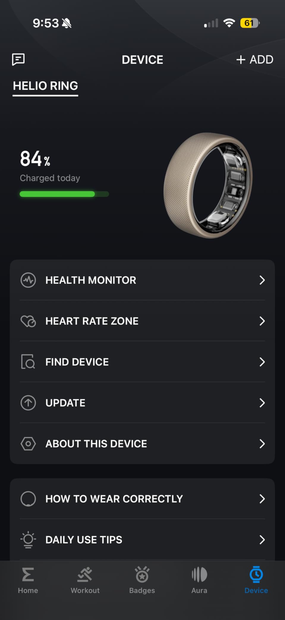 Helio Smart Ring Health Tracker - Fitness Tracker Ring, No Subscription, Monitors Sleep, Heart Rate & Stress, Titanium Alloy, Fast 1.4-Hr Charging customer photo 2