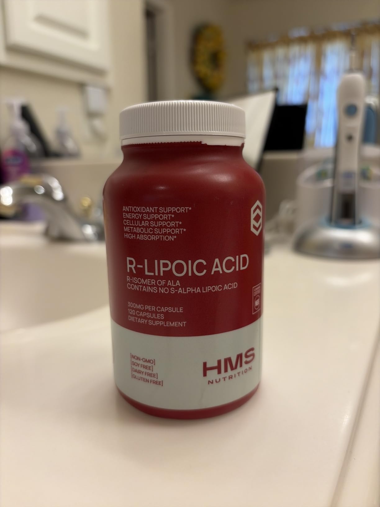 HMS Nutrition Stabilized R-Lipoic Acid 300 mg per Serving - Pure R Alpha Lipoic Acid (R-ALA) High Potency Active R Isomer Antioxidant Nerve & Metabolism Support - NSF Certified Non-GMO Vegan 60 Capsules customer photo 1