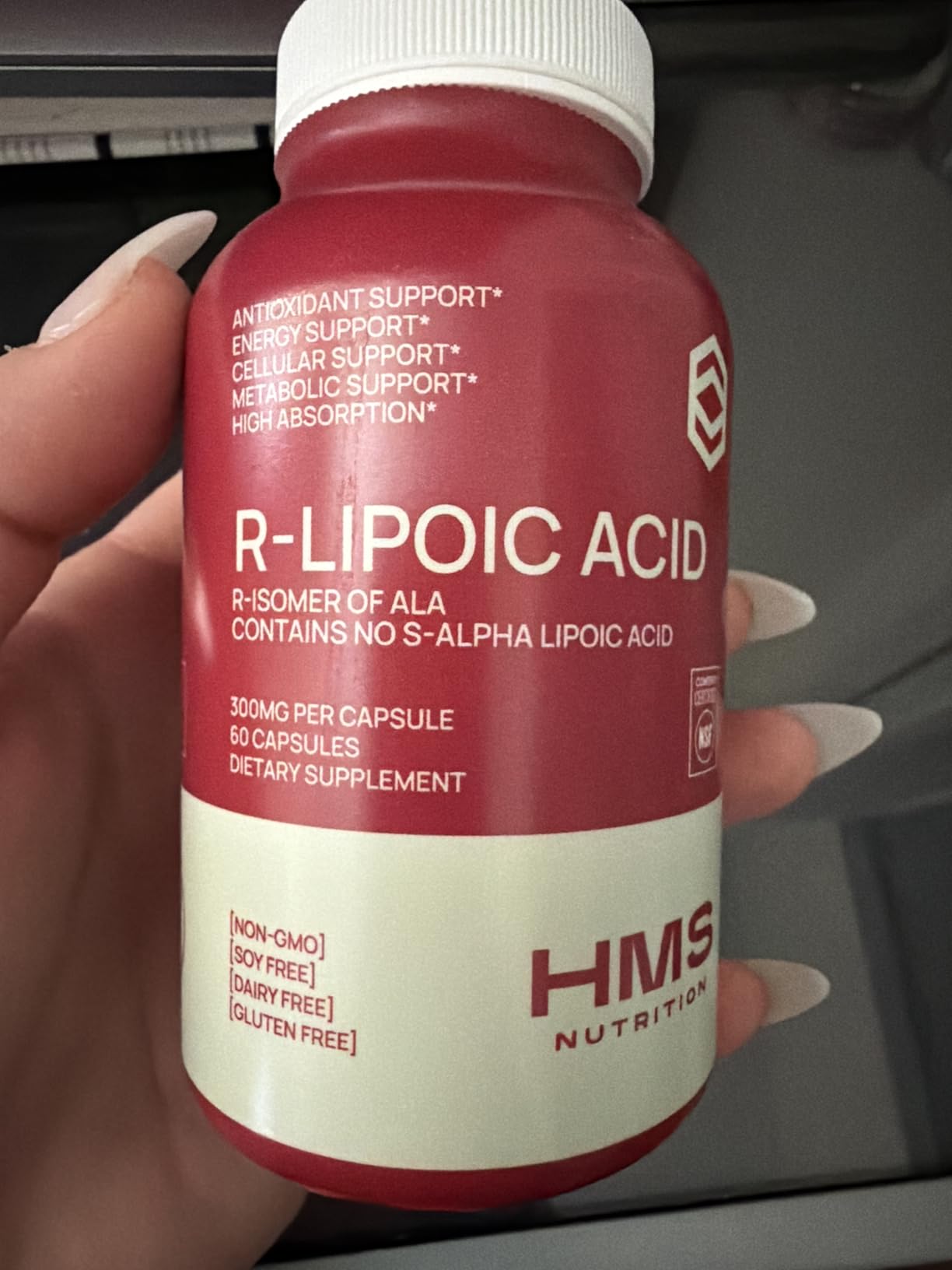 HMS Nutrition Stabilized R-Lipoic Acid 300 mg per Serving - Pure R Alpha Lipoic Acid (R-ALA) High Potency Active R Isomer Antioxidant Nerve & Metabolism Support - NSF Certified Non-GMO Vegan 60 Capsules customer photo 2