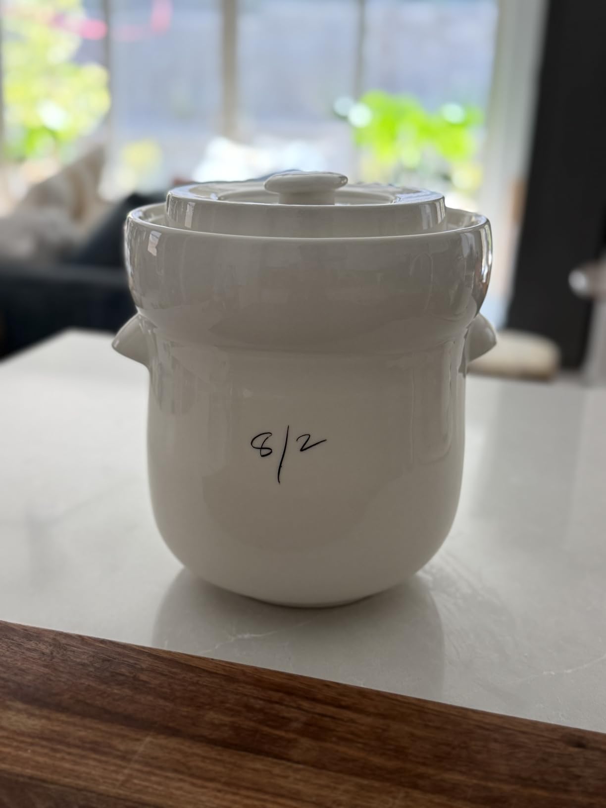 7L Fermentation Crock with Weights - European-Designed A-Grade Porcelain | Water Seal | Sauerkraut, Kimchi, Pickles & More | 1.8 Gallon customer photo 2