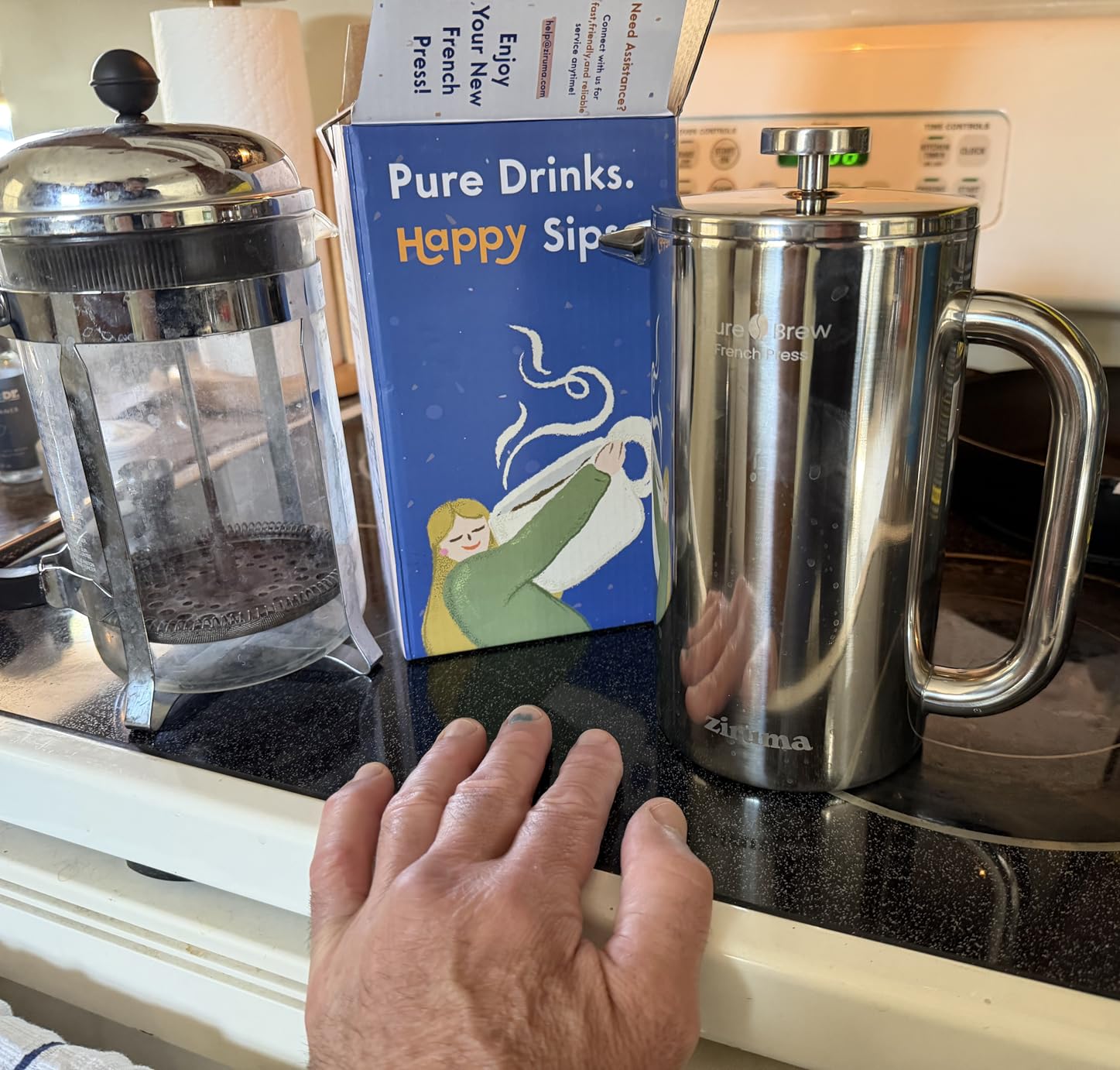 Non-Toxic Stainless Steel French Press, No Plastic or Heavy Metals, 34 oz customer photo 1