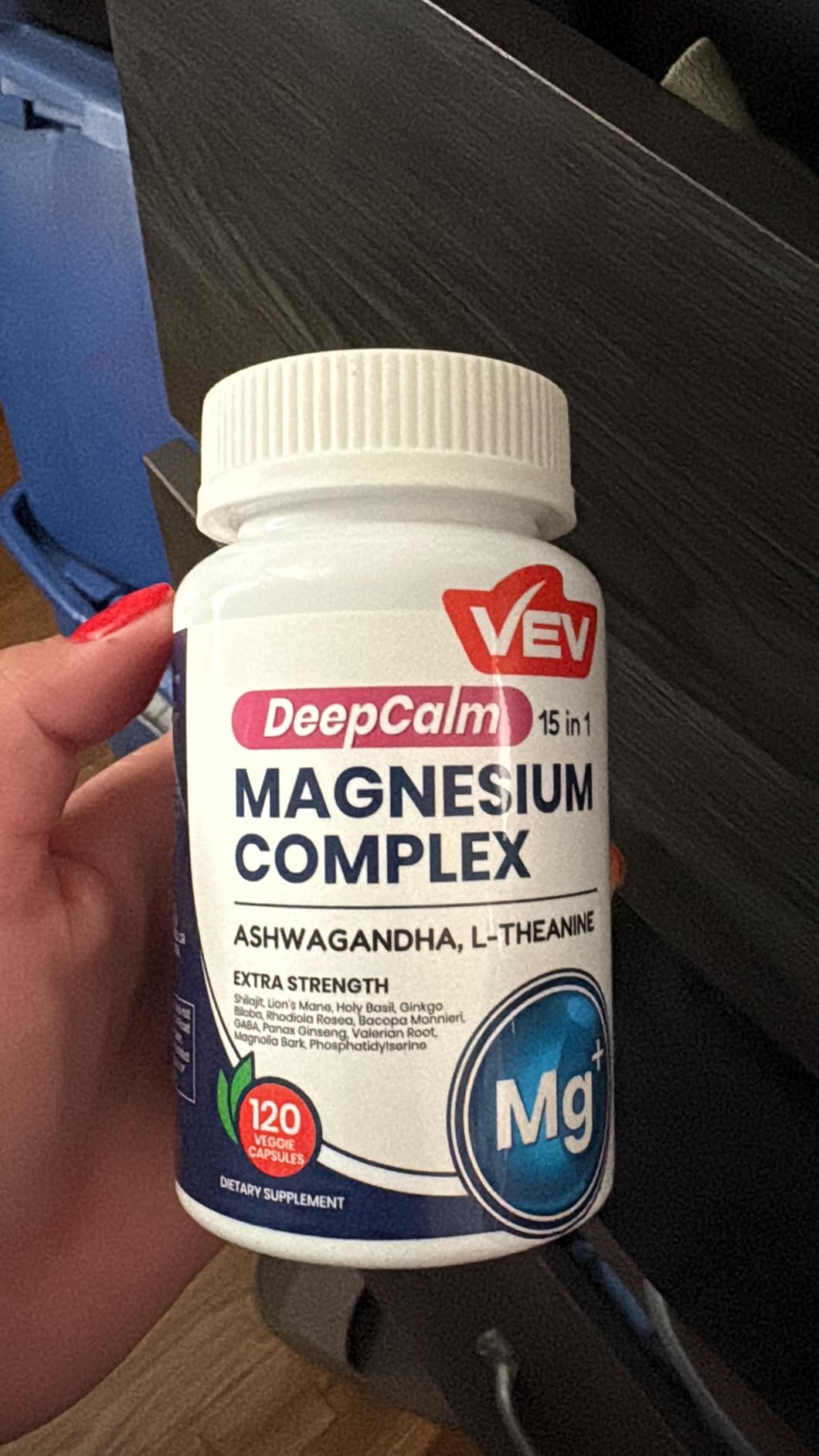 VEV DeepCalm 15-in-1 Magnesium Complex for Women & Men, Magnesium Supplement, Sleep, Glycinate & Citrate Vegan Capsules with Ashwagandha & L-Theanine, 120 Count customer photo 1