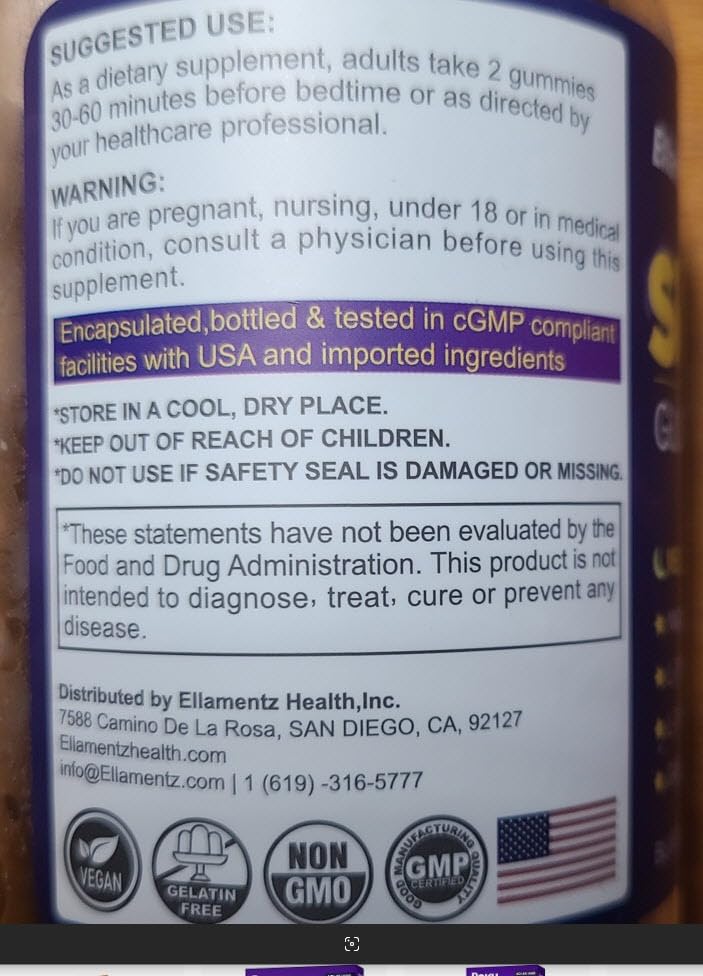 Sleep Gummies No Melatonin, Sleep Aid for Adults with Magnesium Glycinate, Melatonin Free Calm Sleeping Gummy Supplement with L-Tryptophan, L-Theanine, GABA, Ashwagandha, Valerian - Sugar Free, 120ct customer photo 1