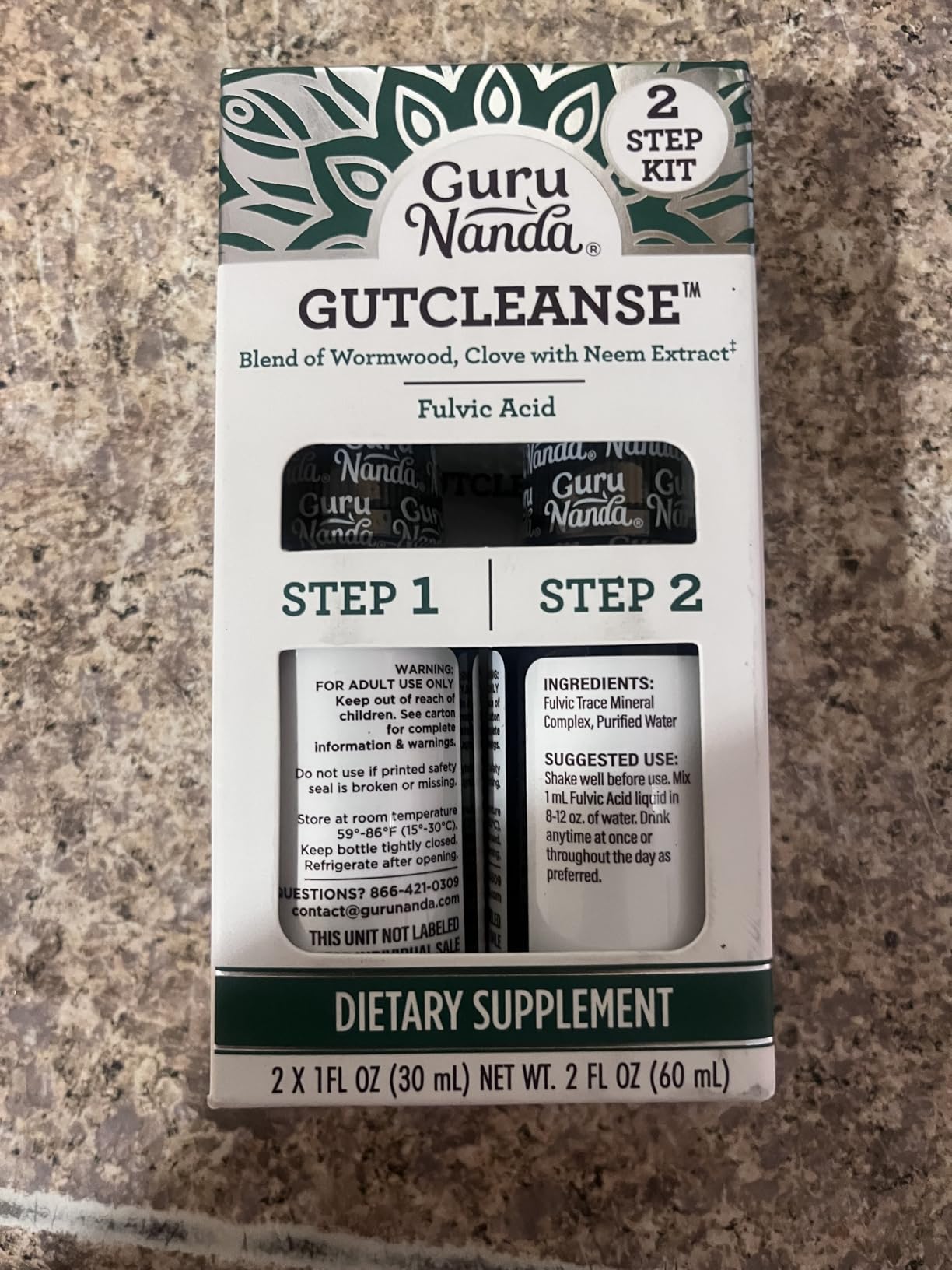 GuruNanda Gutcleanse 2-Step Kit - Dietary Supplement to Help with Digestion - Blend of Fulvic Acid, Wormwood, Clove & Neem Extract, 2x1 FlOz customer photo 1