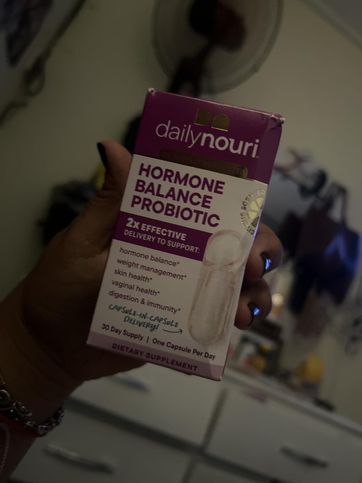 Daily Nouri Hormone Balance Probiotics for Women | Supports Healthy Estrogen Metabolism, Hormone & Cycle Health | Gut-Estrogen/Estrobolome Support | 7 Clinically Studied Strains + Plant-Based Omega customer photo 1