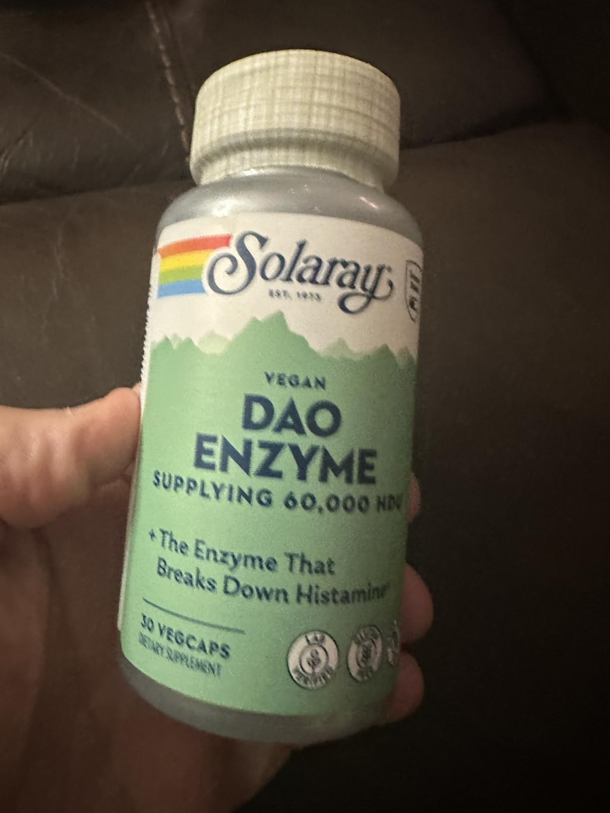 SOLARAY DAO Enzyme - Digestive Enzyme That Breaks Down Histamine - 60,000 HDU - Vegan, Gluten Free, Lab Verified - 30 Servings, 30 VegCaps customer photo 2
