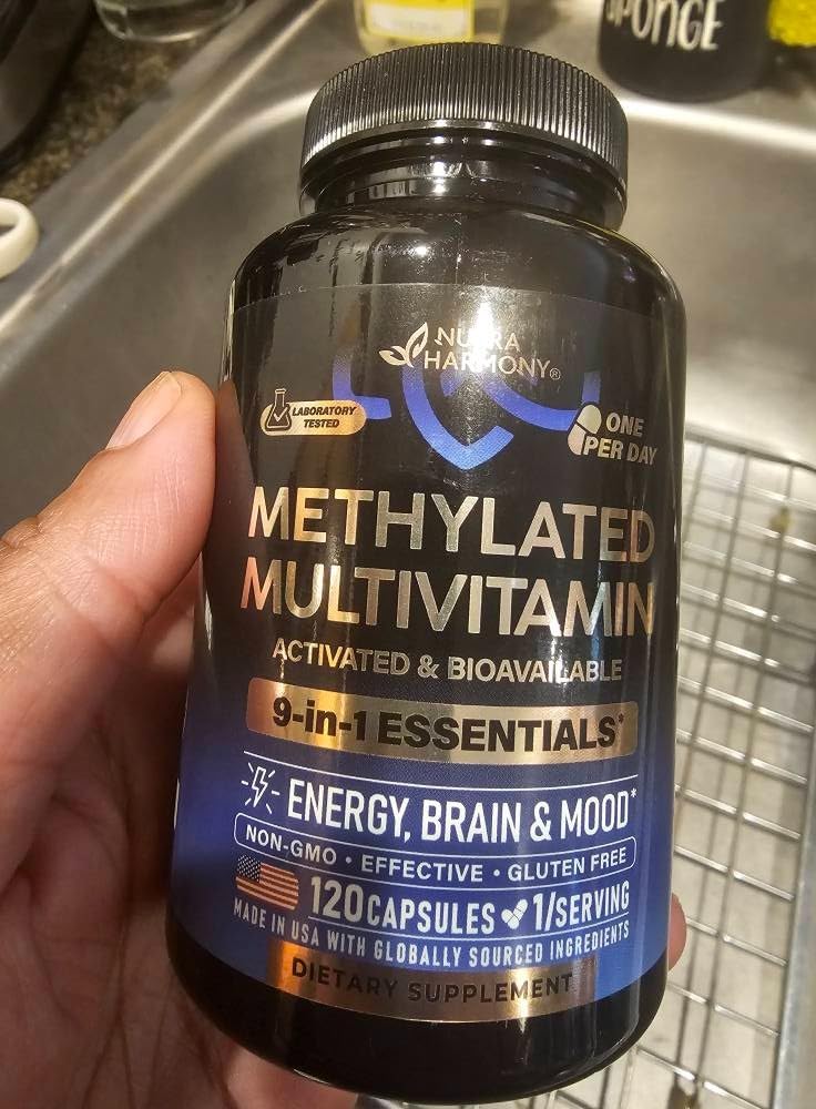 Methylated Multivitamin - B2, B6, 5-MTHF & B12 | Antioxidants C & E | Vitamin D3 & K2 - for Men & Women - 9-in-1 MTHFR Supplement with TMG - Energy, Brain & Mood - Vegan - Lab Tested - 120 Capsules customer photo 1