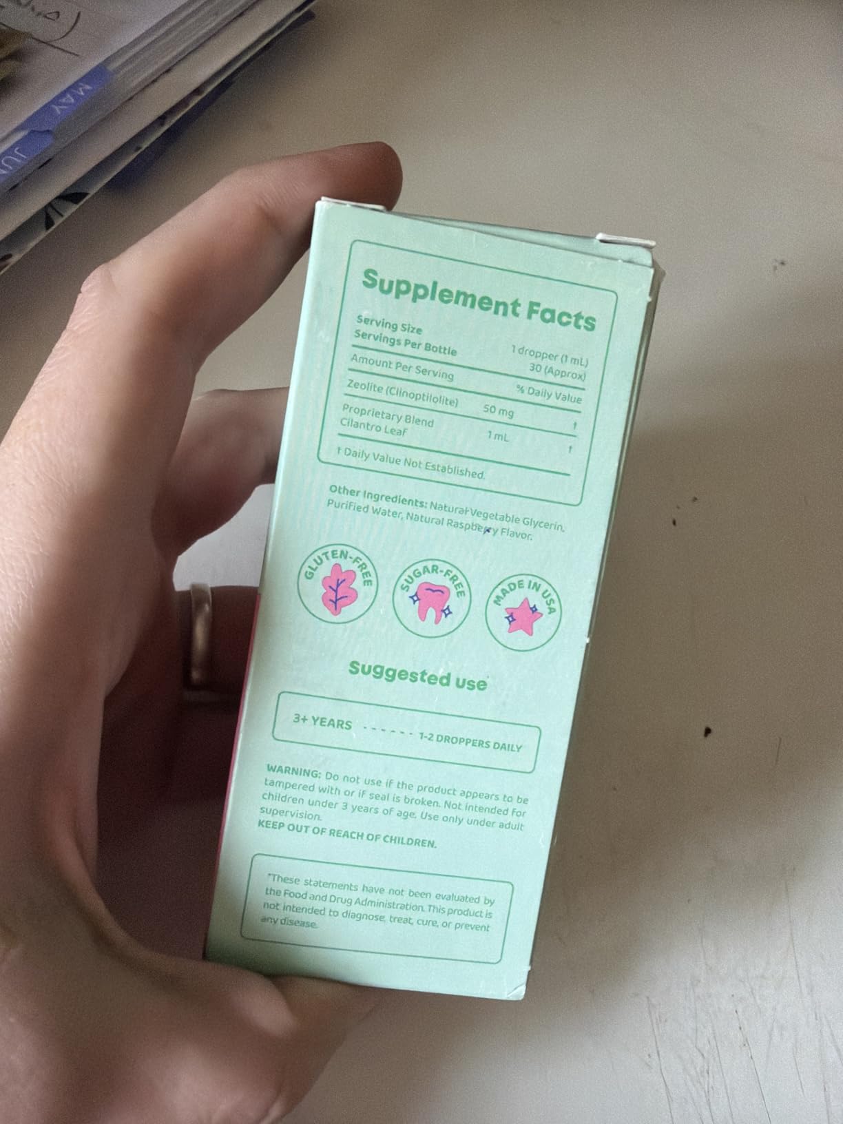 JoySpring DetoxZee Cilantro & Zeolite Drops for Kids | Liquid Zeolite Clinoptilolite with Cilantro Extract | Gentle Daily Wellness Support | Raspberry Flavor Supplement | 30 Servings customer photo 2