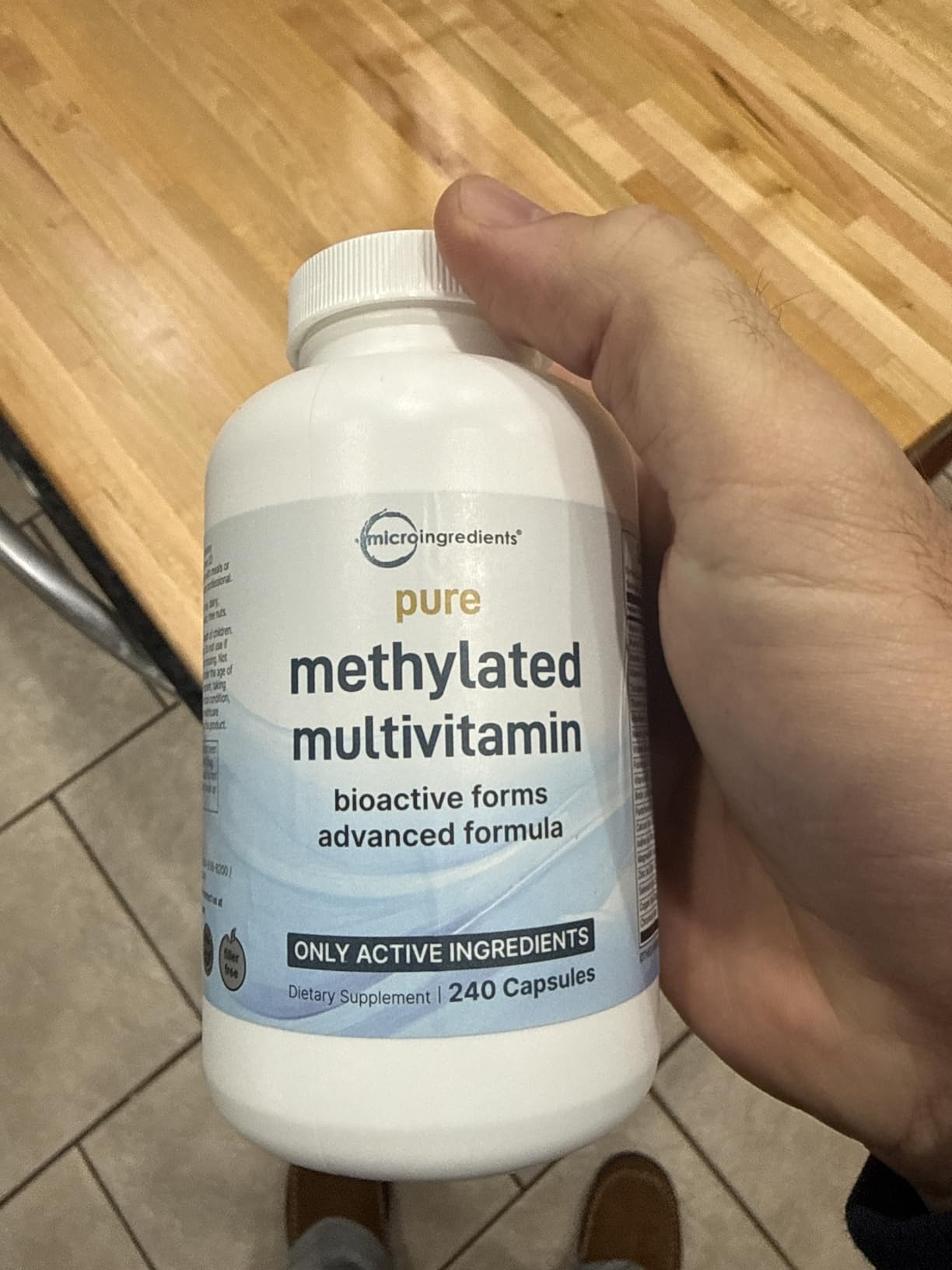 Micro Ingredients Pure Methylated Multivitamin, 240 Capsules | 19-in-1 Formula with Vitamins C, D, B12, Folate, Magnesium, Zinc & More | Filler Free, Non-GMO customer photo 2