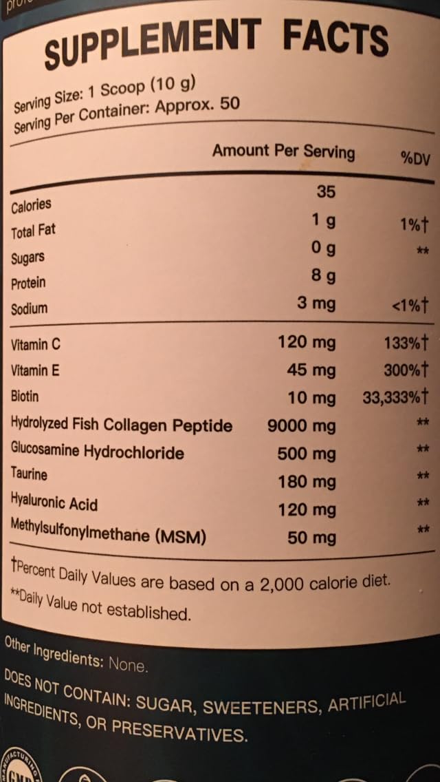 DRFOSTER Marine Collagen Peptides Powder with MSM + GC, Multi Type I & III Collagen with Hyaluronic Acid, Vitamin C & E for Skin, Hair & Nails, Wild-Caught Fish, 50 Servings customer photo 2