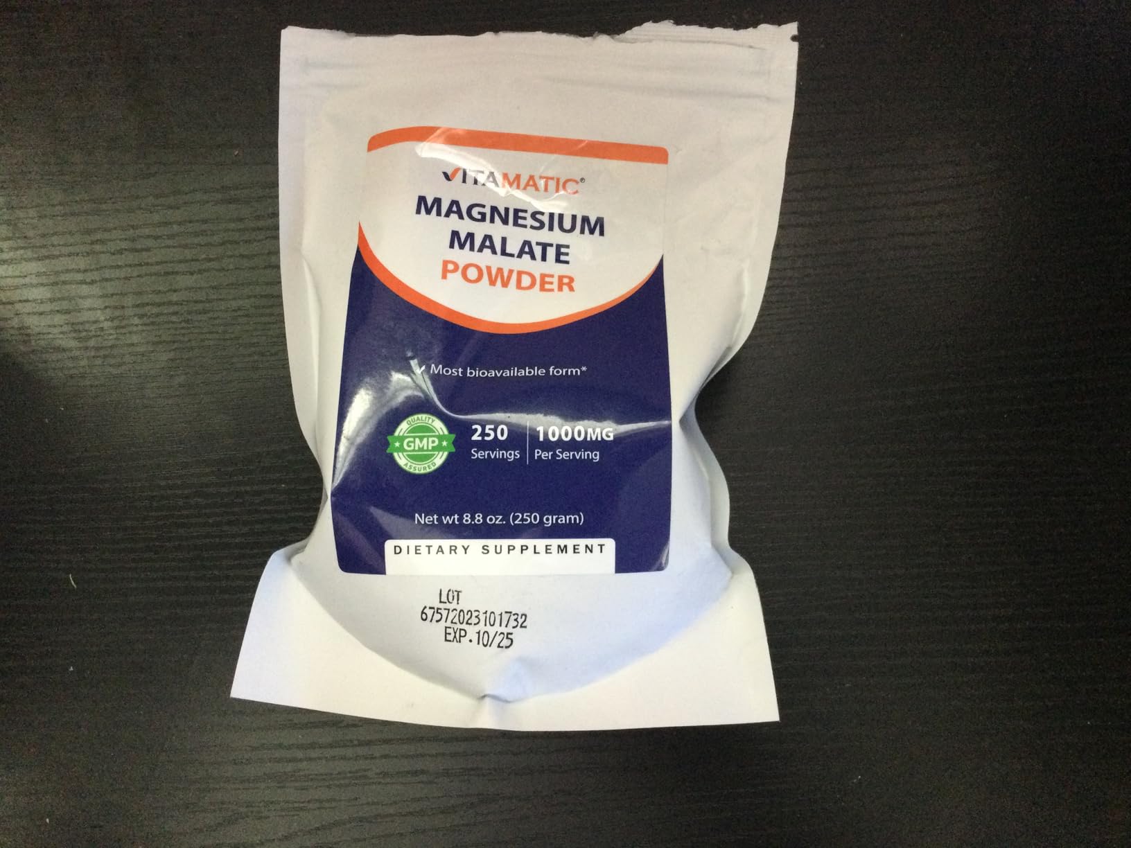 Vitamatic Magnesium Malate 1000mg per Serving Supports Muscle, Joint, and Heart Health 250 Grams - 250 Servings customer photo 1