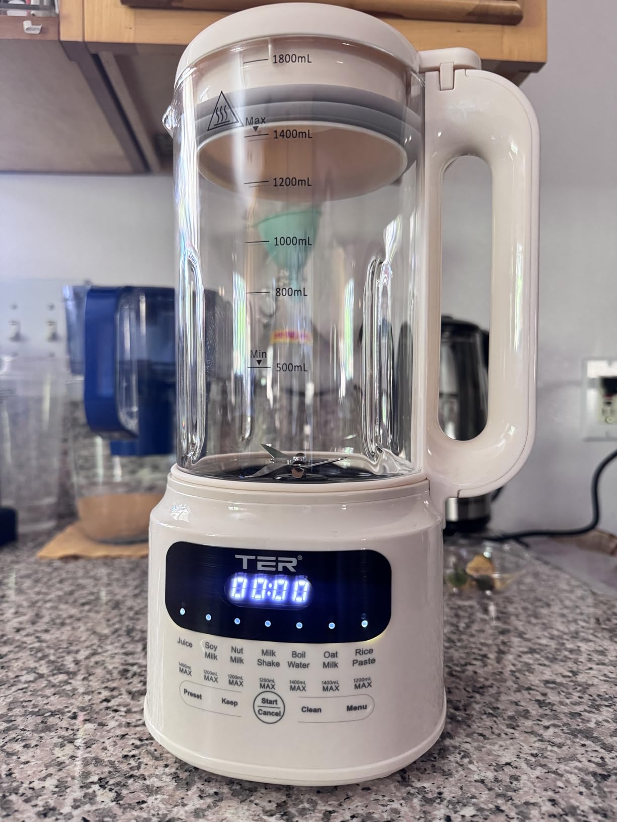 TER Glass Nut Milk Maker Machine, 10-in-1 Soy Milk Maker for Almond/Oat/Soy Milk, Juice, Milkshake, Rice Paste, Auto Clean/24H Preset Time/12H Keep Warm, with 7 Accessories, Beige customer photo 2