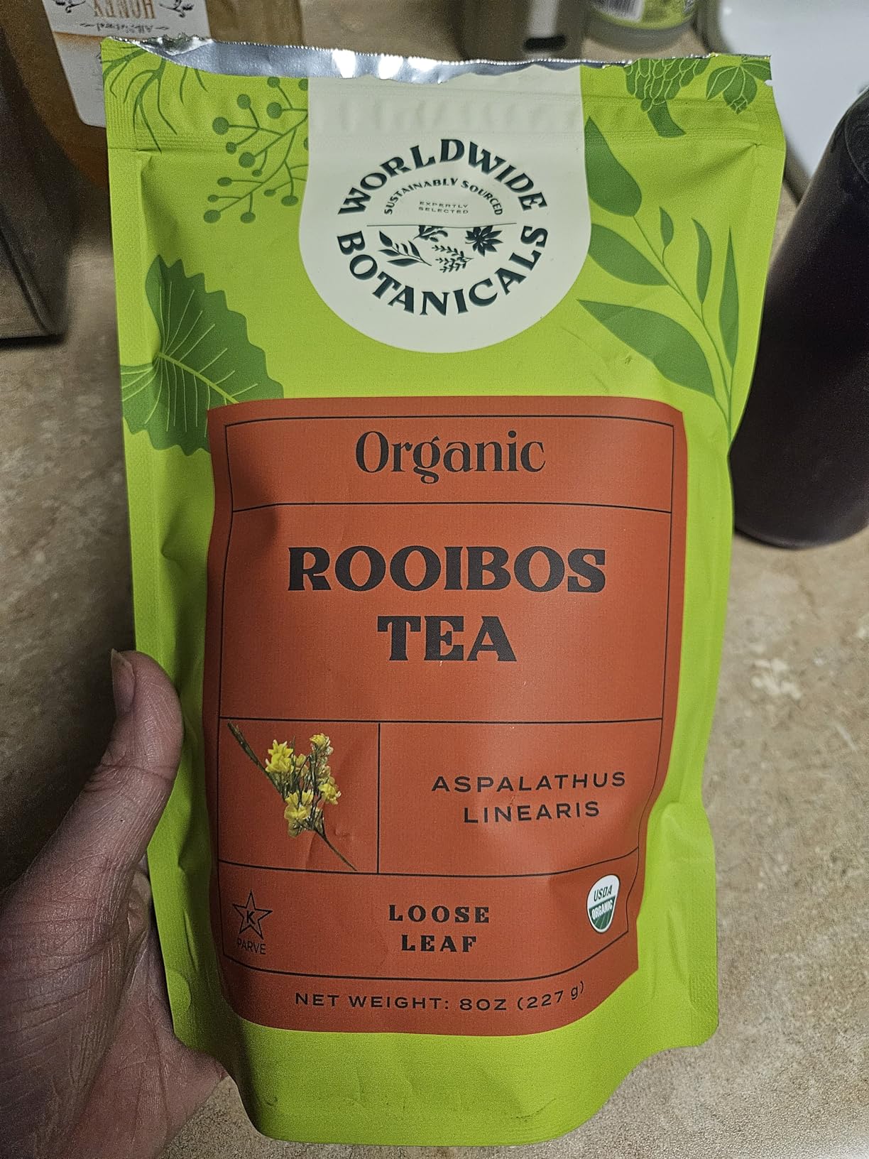 Worldwide Botanicals Organic Red Rooibos Tea - 8oz - 100% South African Aspalathus linearis - Loose Leaf, Cut and Sifted - Resealable Bag for Freshness customer photo 2