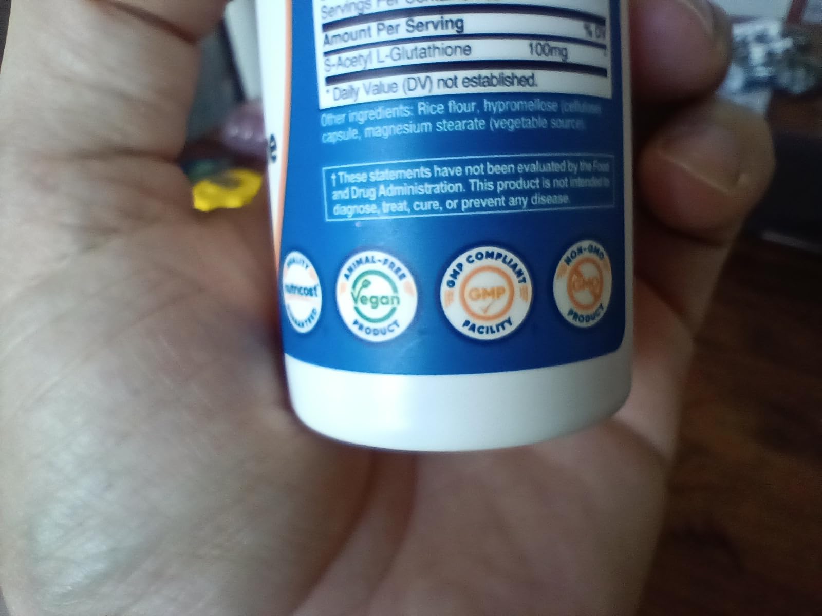 Nutricost S-Acetyl L-Glutathione 100MG, 60 Capsules - GMO-Free, Vegan customer photo 1