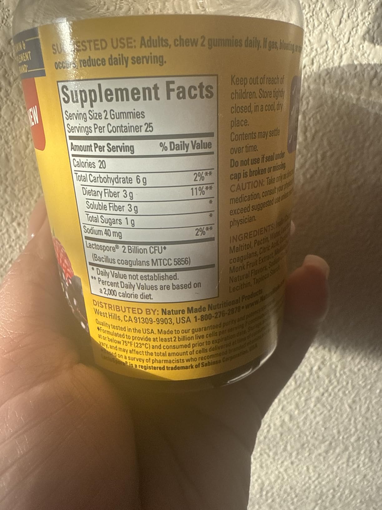 Nature Made Probiotic + Prebiotic Fiber Gummies for Daily Gut Health, Fiber Supplement, 50 Gummies customer photo 1