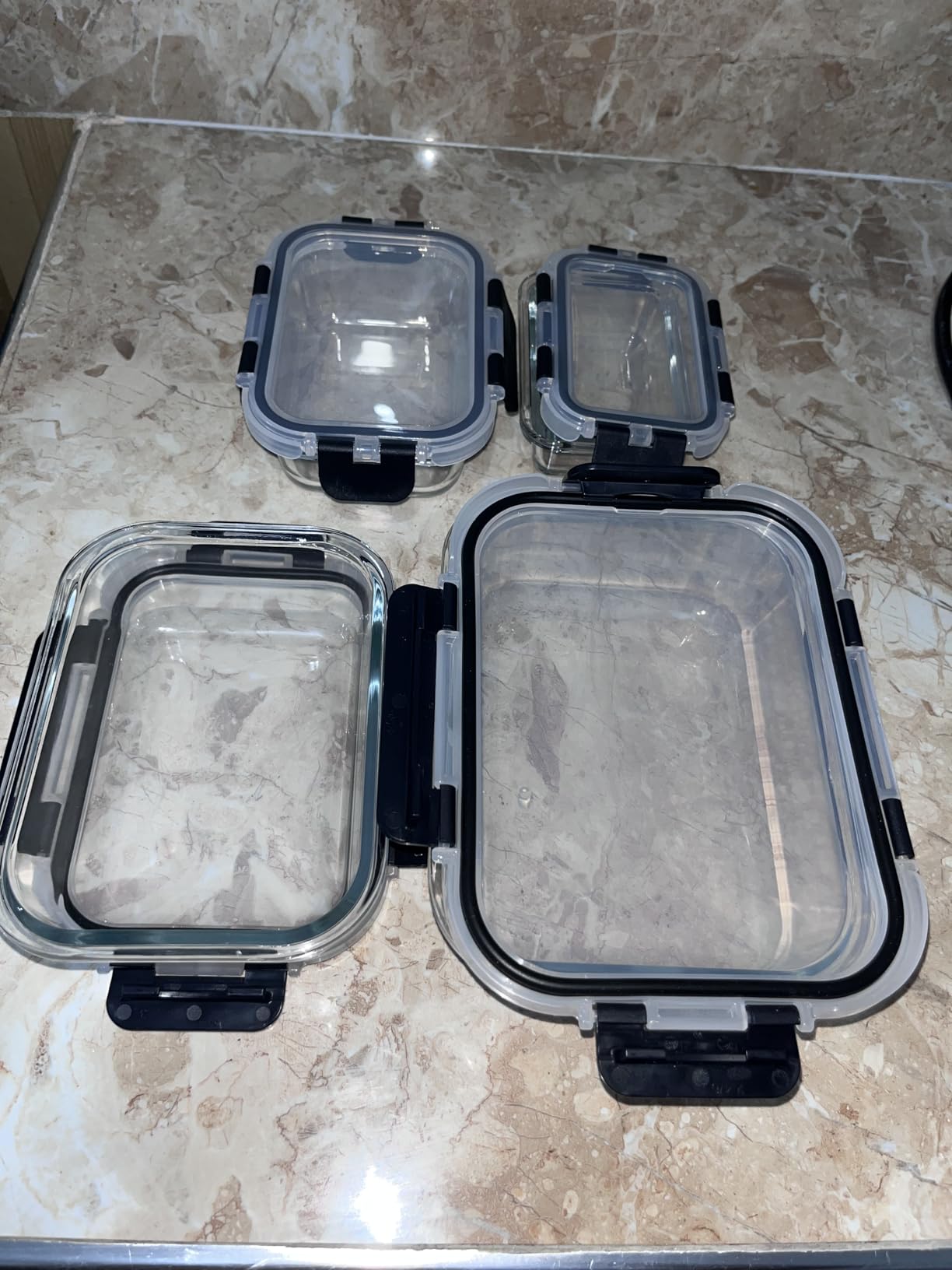 8 Pack Borosilicate Glass Food Storage Containers with Lids, Glass Meal Prep Containers, Airtight Bento Lunch Boxes with Snap Locks, Oven, Freezer and Dishwasher Safe, BPA Free, Kitchen Storage Set customer photo 1