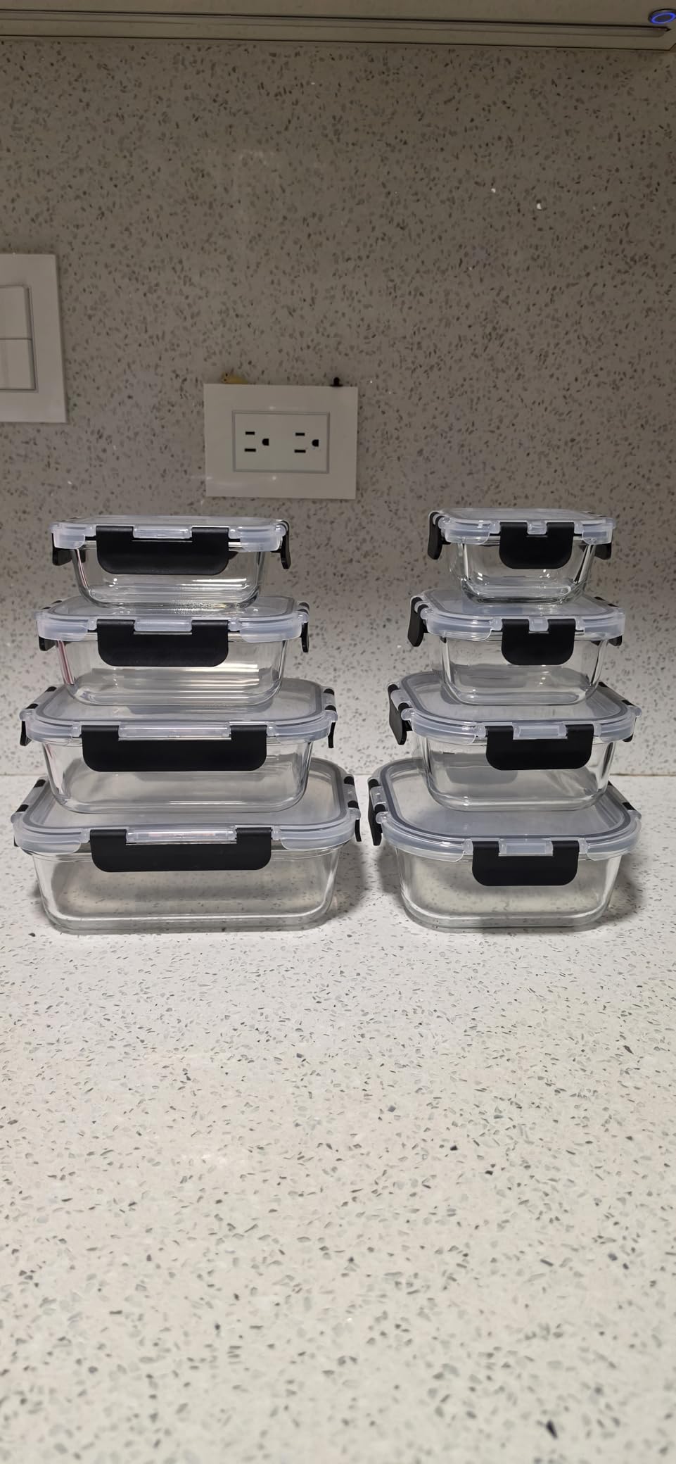 8 Pack Borosilicate Glass Food Storage Containers with Lids, Glass Meal Prep Containers, Airtight Bento Lunch Boxes with Snap Locks, Oven, Freezer and Dishwasher Safe, BPA Free, Kitchen Storage Set customer photo 2
