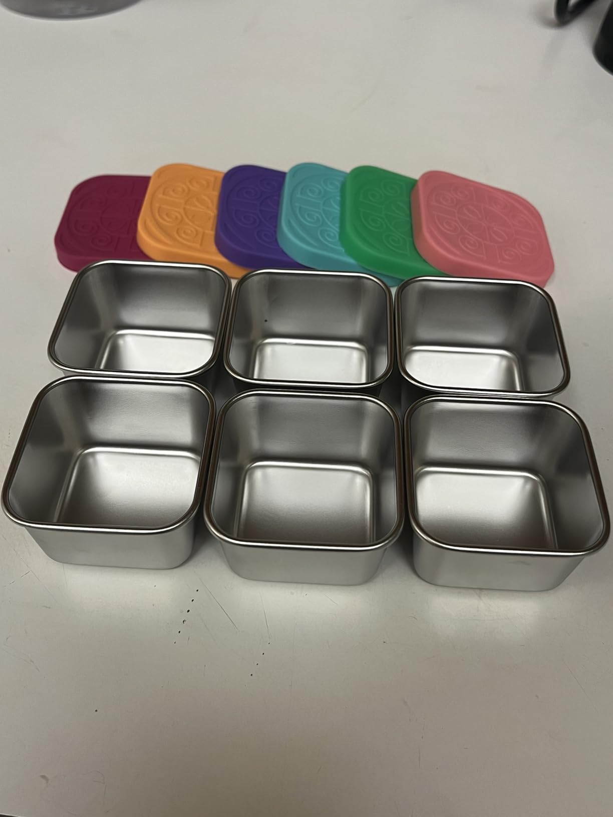 Qukaka 6x2.7 Oz Salad Dressing Container to Go, Handy Leakproof Stainless Steel Meal Prep Containers Reusable, Sauce Containers for Lunch Box, Picnics, Travel, Office and Kitchen Storage-Square customer photo 2
