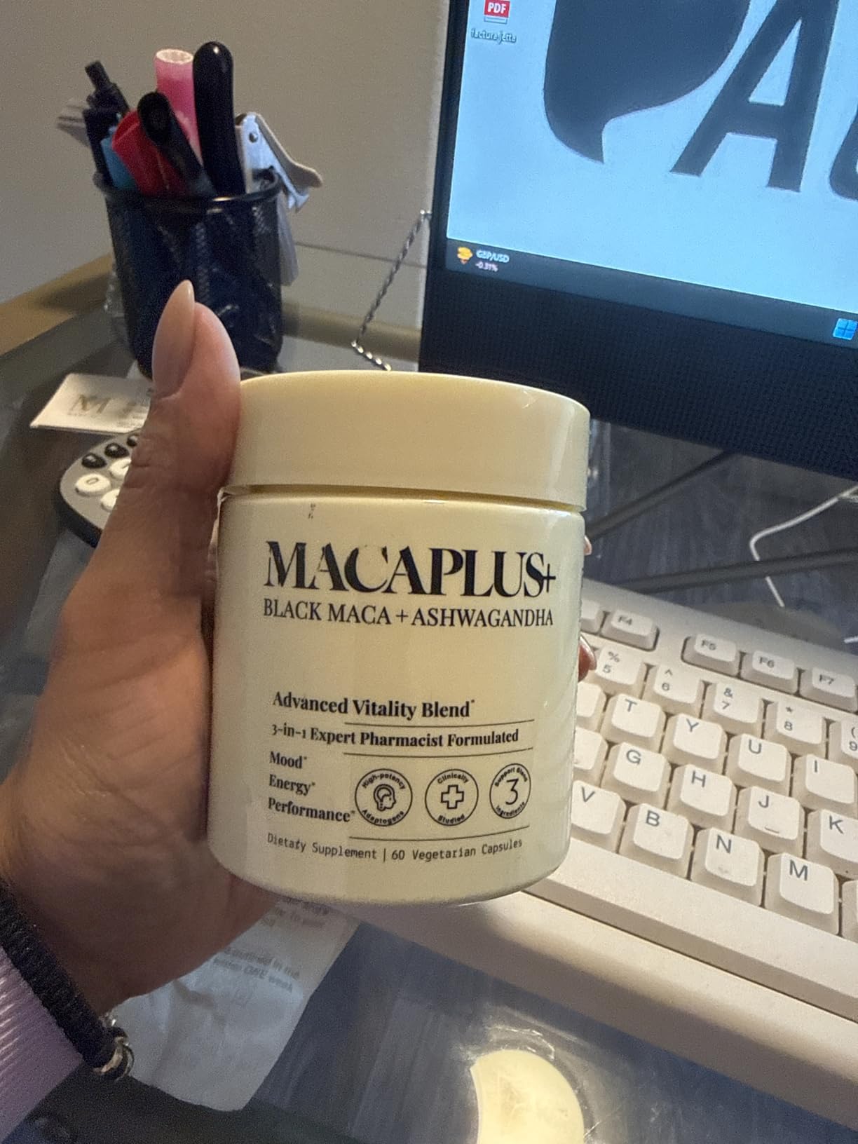 Organic Peruvian Black Maca Root Capsules - 1,500mg 40X Strength with Ashwagandha & Fenugreek - 3-in-1 Adaptogen Complex for Women & Men - Non-GMO Vegan (60 Ct) customer photo 2