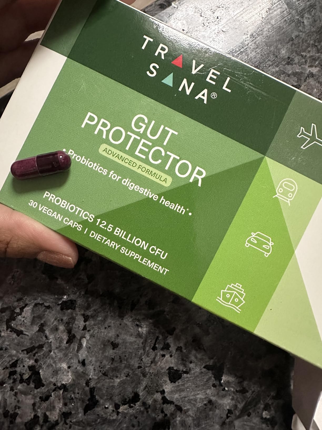 Travel Probiotics for Digestive Health, Immune Support & Occasional Traveler's Diarrhea | Probiotics for Gut Health | Travel Essentials Supplement | Gut Protector | 30 Vegan Caps customer photo 2