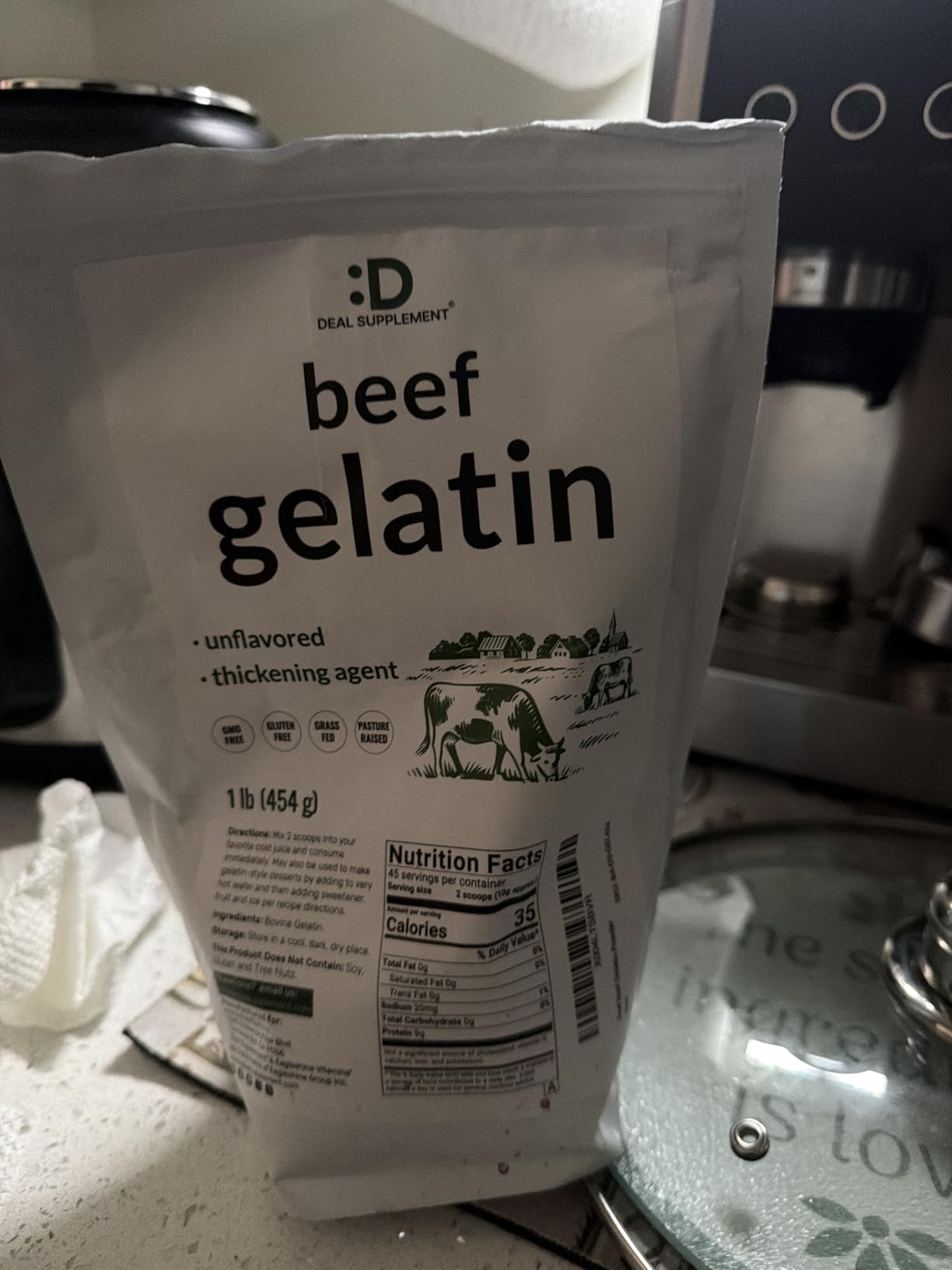 Unflavored Beef Gelatin Powder, 1lb - Grass Fed & Pasture Raised Bovine - Natural Thickener & Stabilizer for Cooking & Baking - High Collagen Protein Source - Non-GMO, Keto Friendly customer photo 2