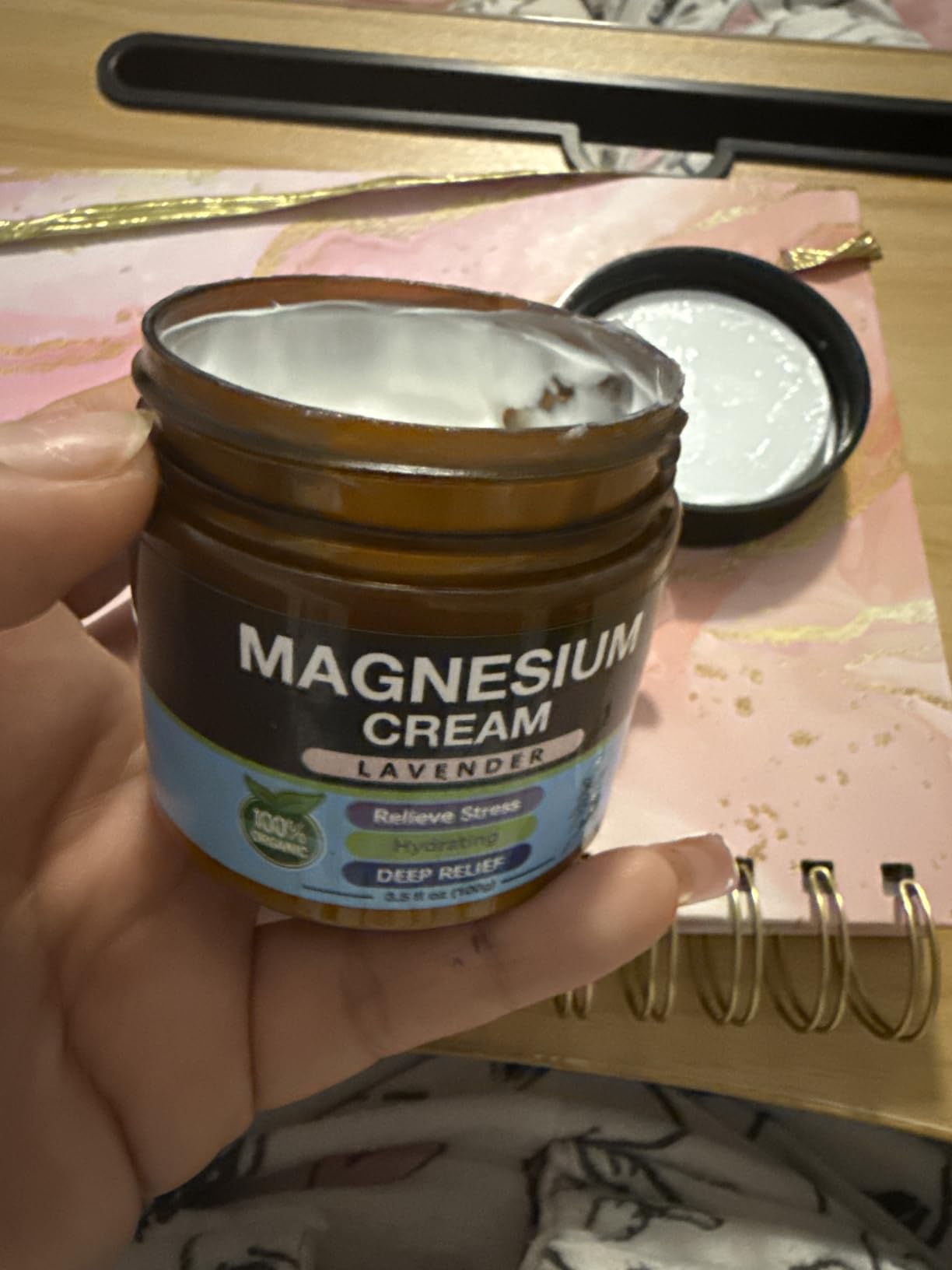 Soothing Nighttime Magnesium Lotion for Kids & Adults - Highly Concentrated Relaxing Magnesium Cream - Apply To Arms, Legs, Feet & Body Before Bed - Skin Friendly Moisturizing Body Lotion - Lavender customer photo 1